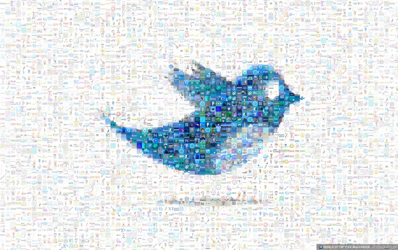 1280x804 Twitter Bird Mosaic Wallpaper