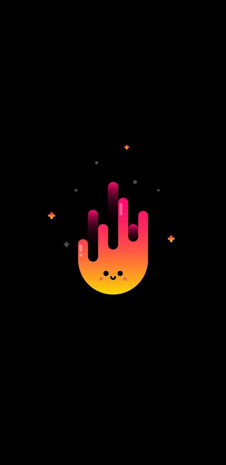 779x1600 Dark Orange Minimalist Wallpaper