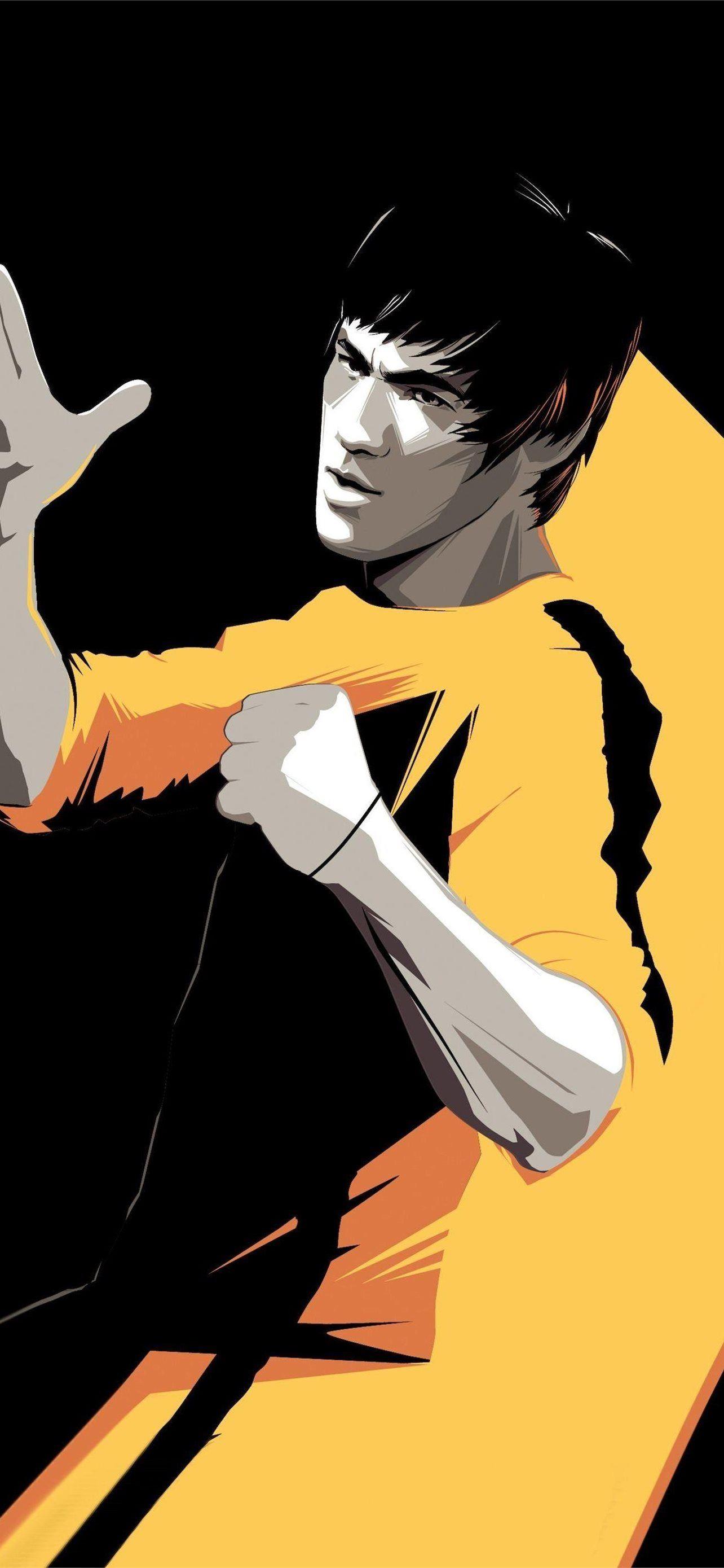 1284x2778 Bruce Lee Sun iPhone Wallpaper Free Download