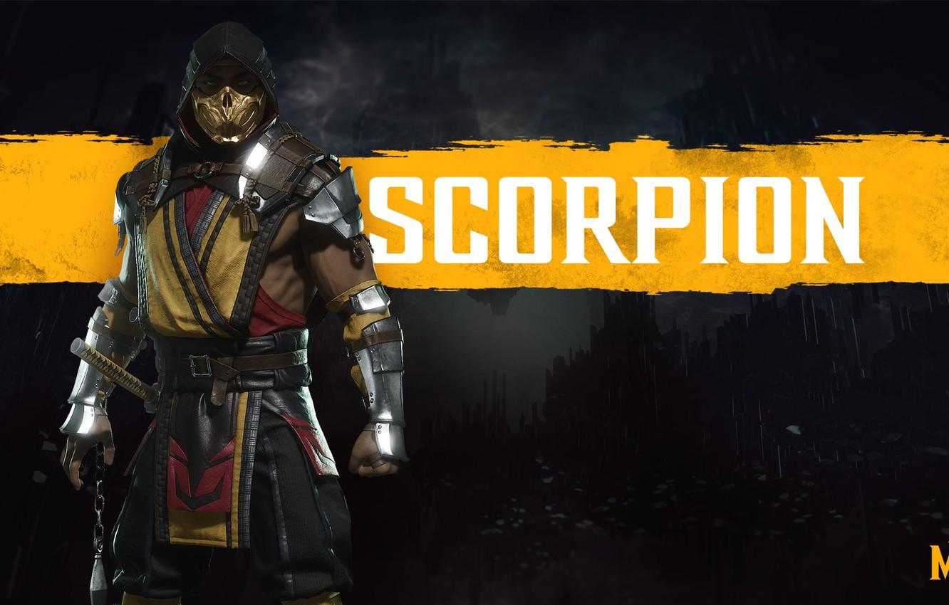 1332x850 Wallpaper The game, Scorpio, Fighter, Art, Mortal Kombat, Mortal Kombat, Scorpion, Character, Mortal Kombat Mortal Kombat XI image for desktop, section игры