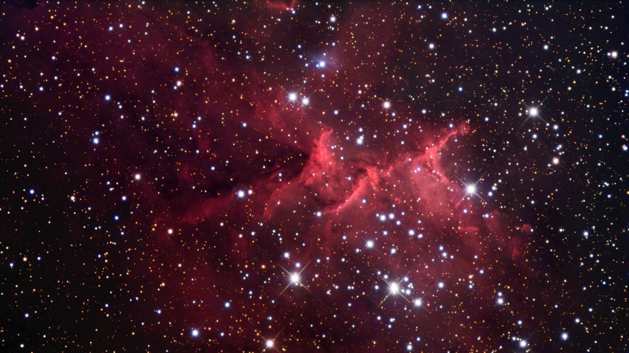 2148x1208 Red and Blue Galaxy Wallpaper