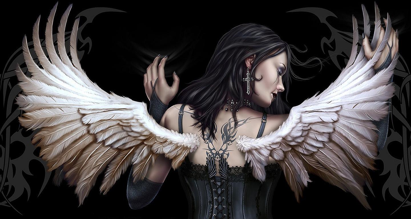 1440x769 Beautiful Dark Angel Wallpaper