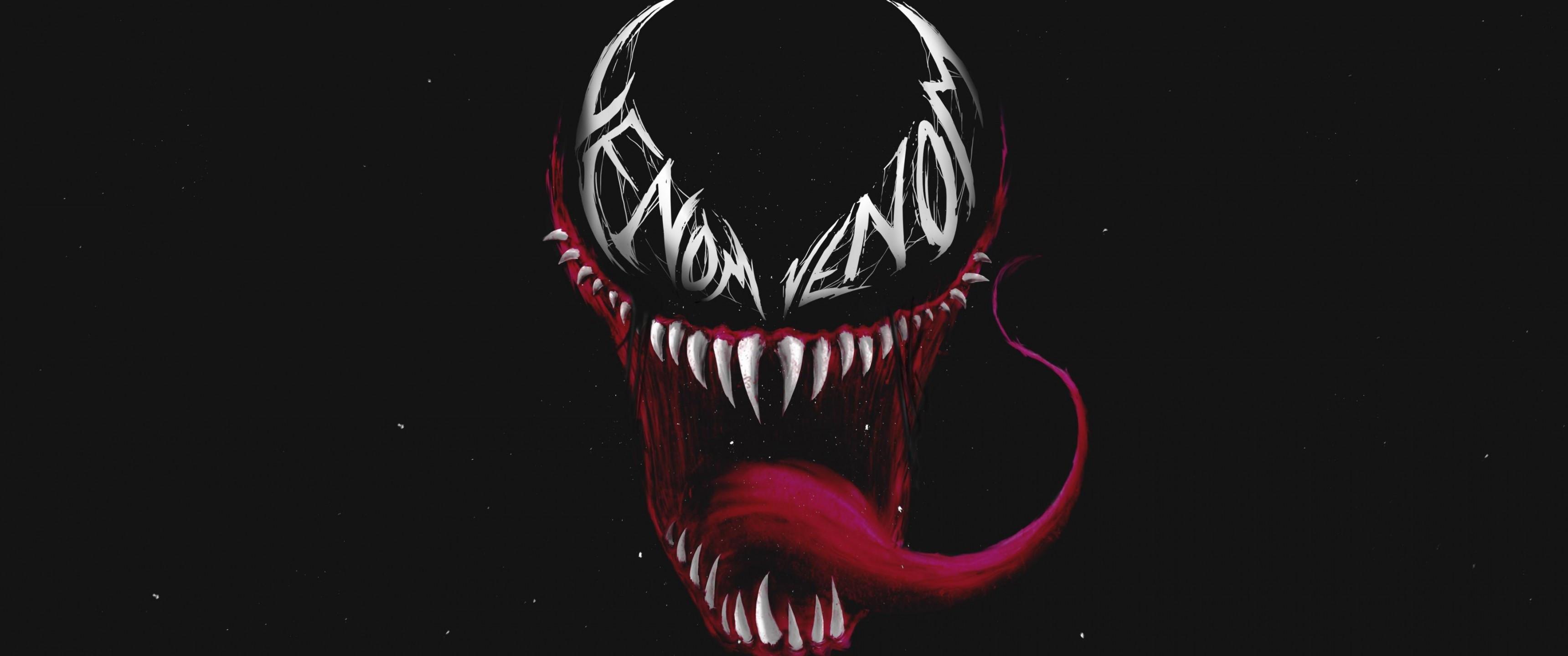 3440x1440 Download 3440x1440 Venom, Monster, Tongue, Teeth, Creepy, Artwork Wallpaper