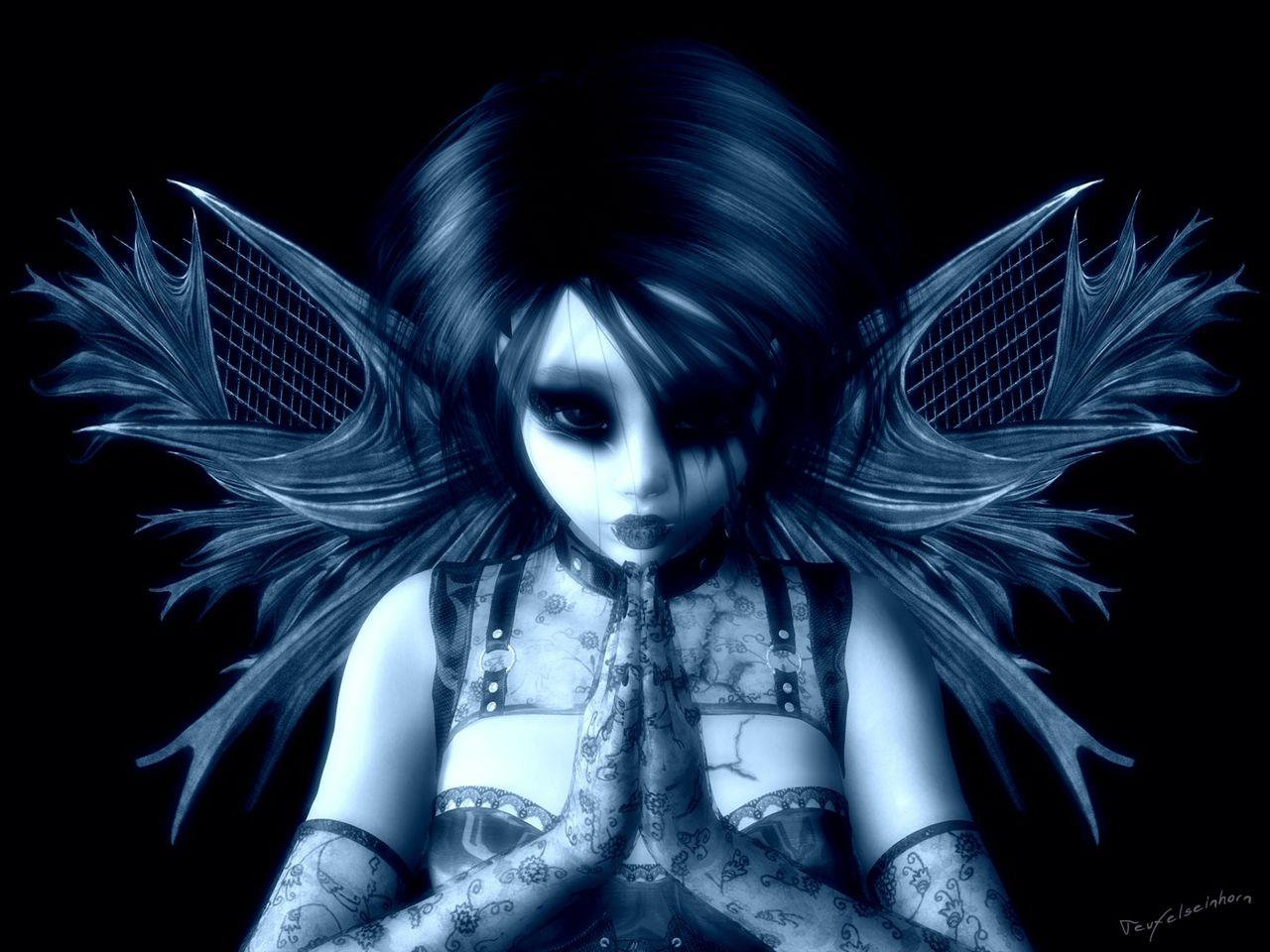 1280x960 Anime Male Fallen Angel Wallpaper