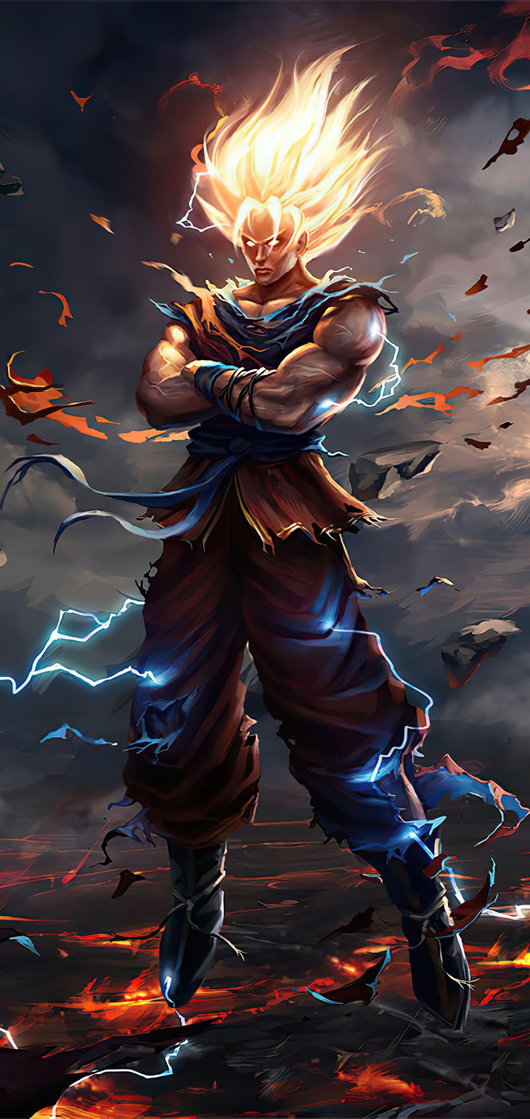 1080x2280 Goku Android Wallpaper 4K