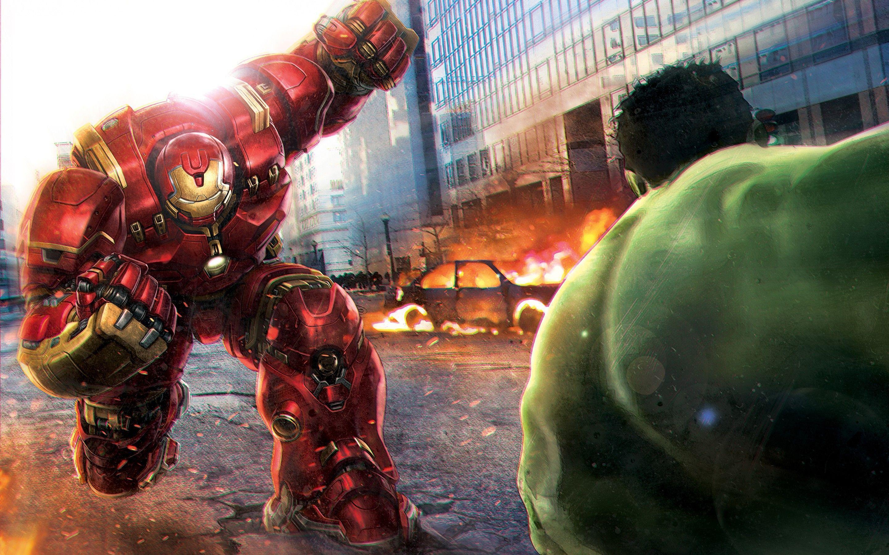 2880x1800 Hulk Vs Hulkbuster Wallpaper