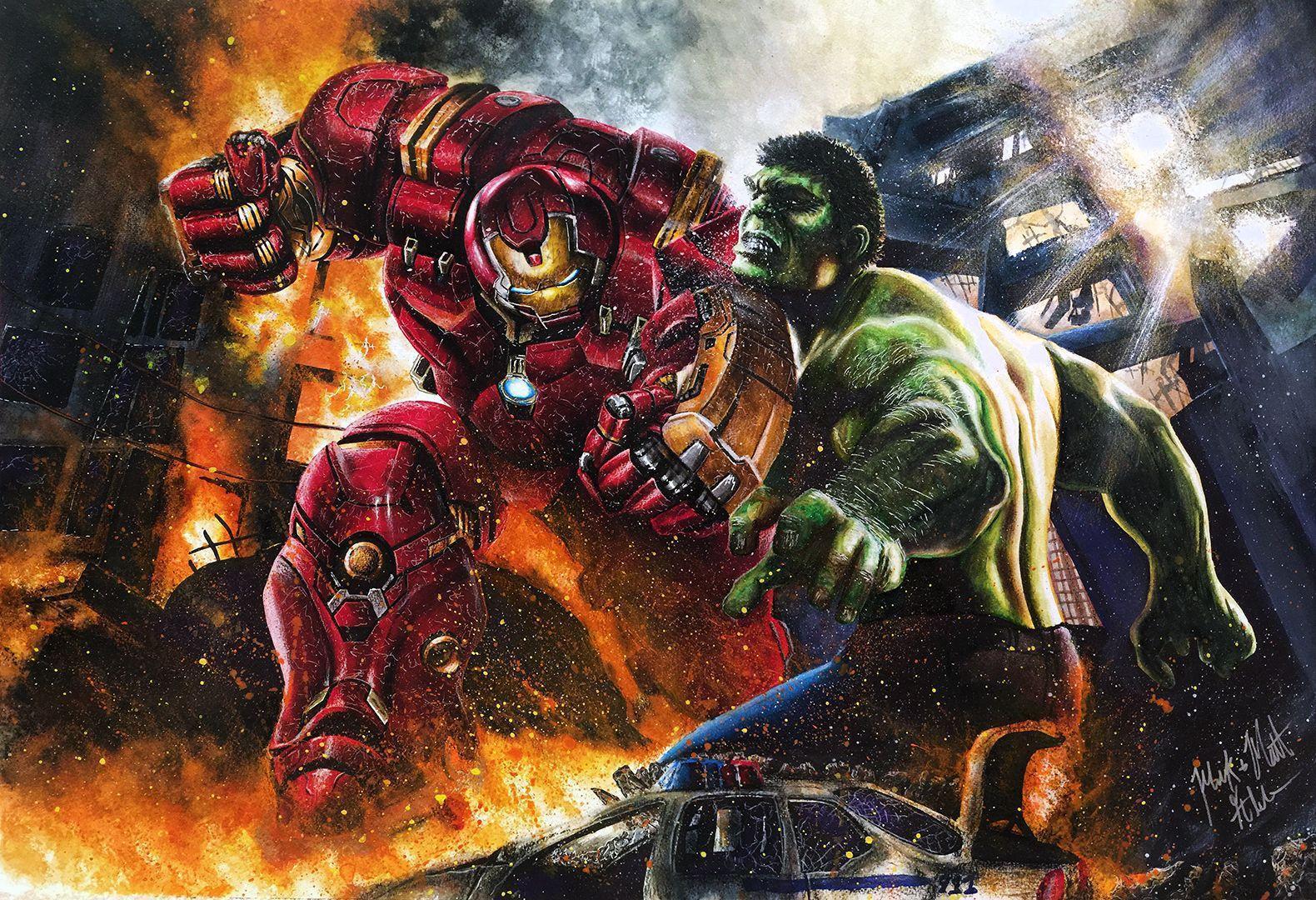 1580x1080 Hulk Vs Hulkbuster Wallpaper