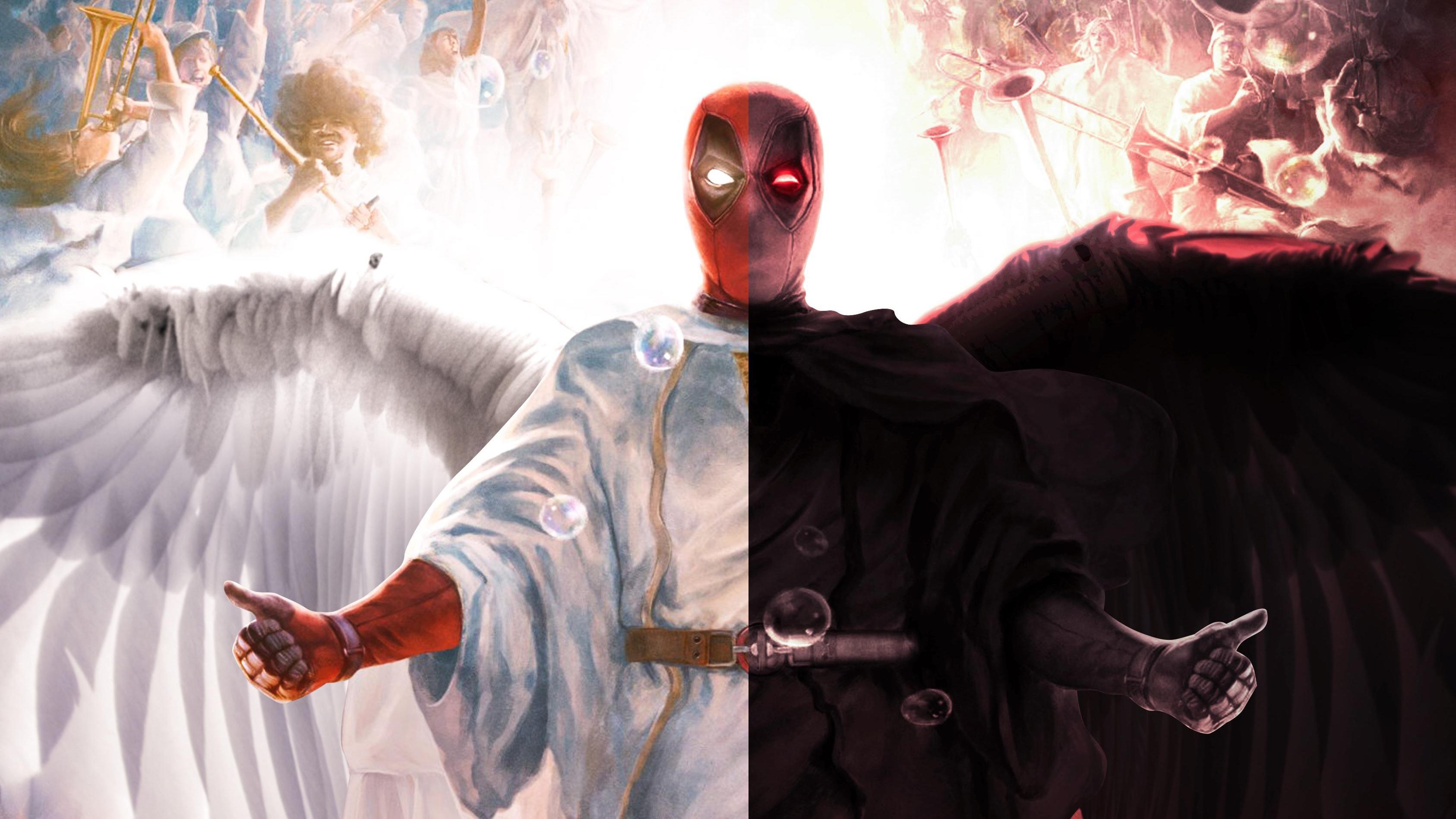 3373x1897 Deadpool Devil And Angel, HD Superheroes, 4k Wallpaper, Image, Background, Photo and Picture