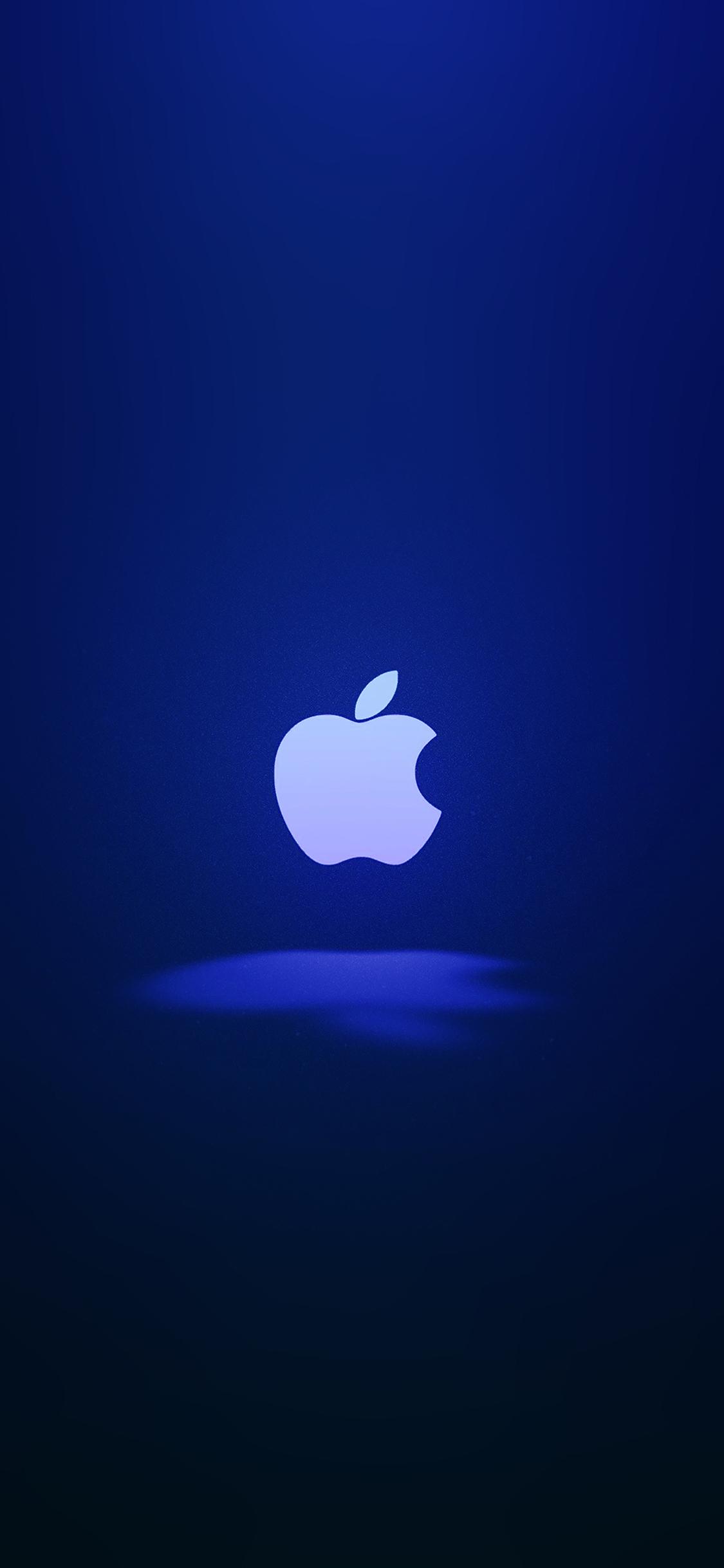 1125x2436 Apple Logo Love Mania Blue