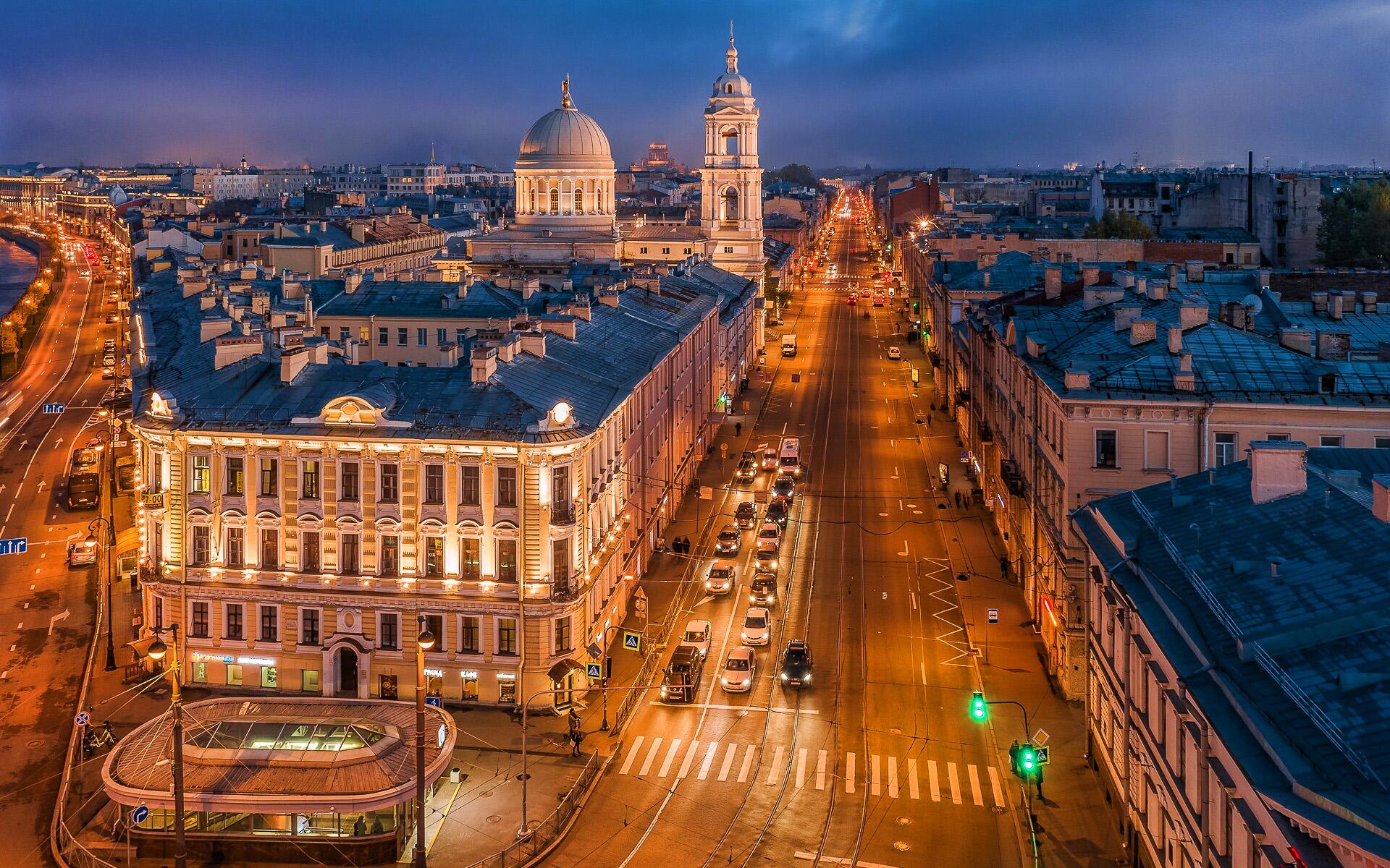 1920x1200 Download wallpaper Saint Petersburg, nightscapes, cityscapes, streets, russian cities, Europe, Russia for desktop with resolution 1920x1200. High Quality HD picture wallpaper