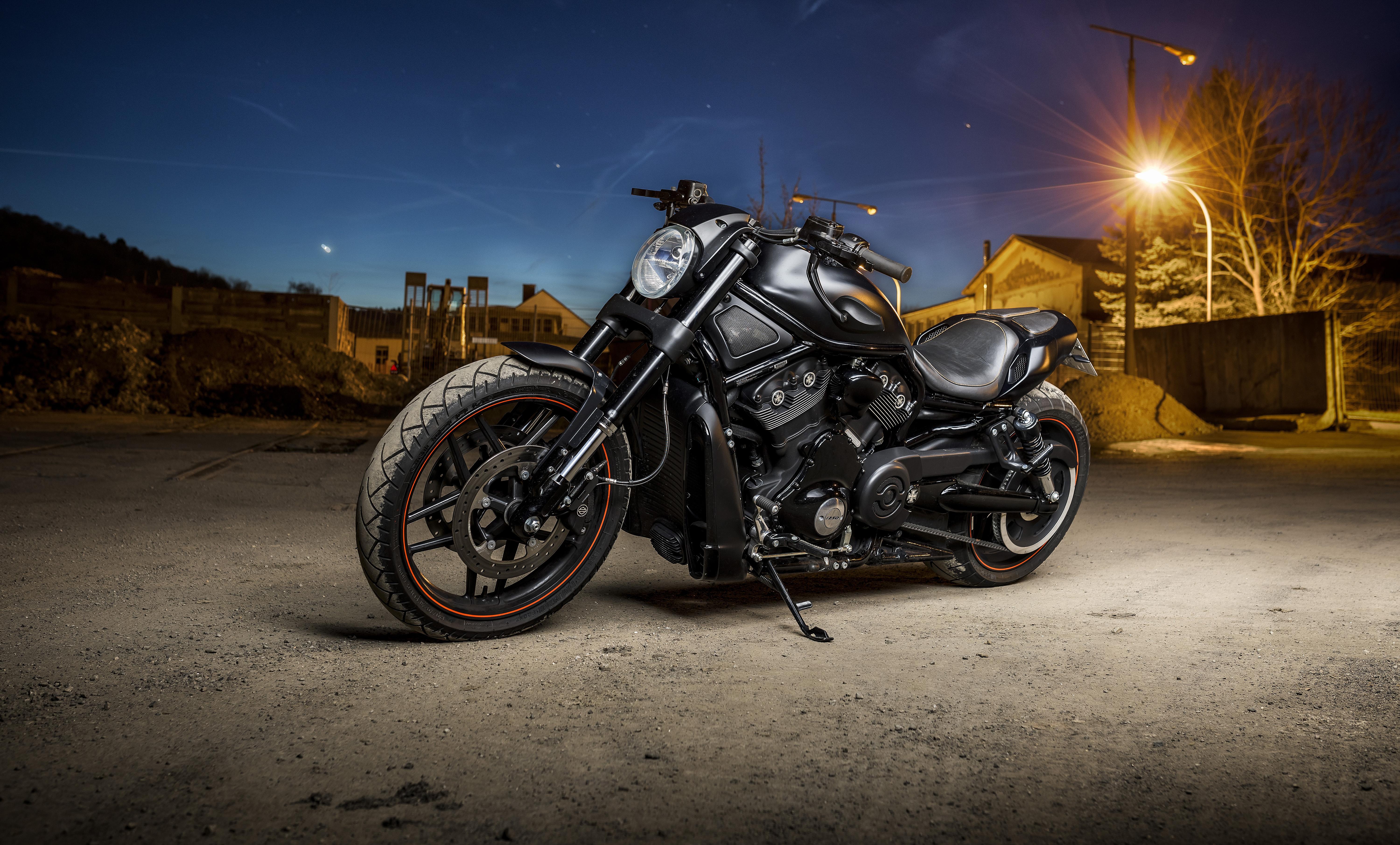 6000x3624 Harley Davidson, 5K, 4K, Night