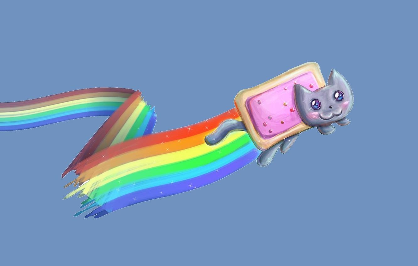 1332x850 Wallpaper rainbow, Nyan cat, Nyan Cat image for desktop, section минимализм