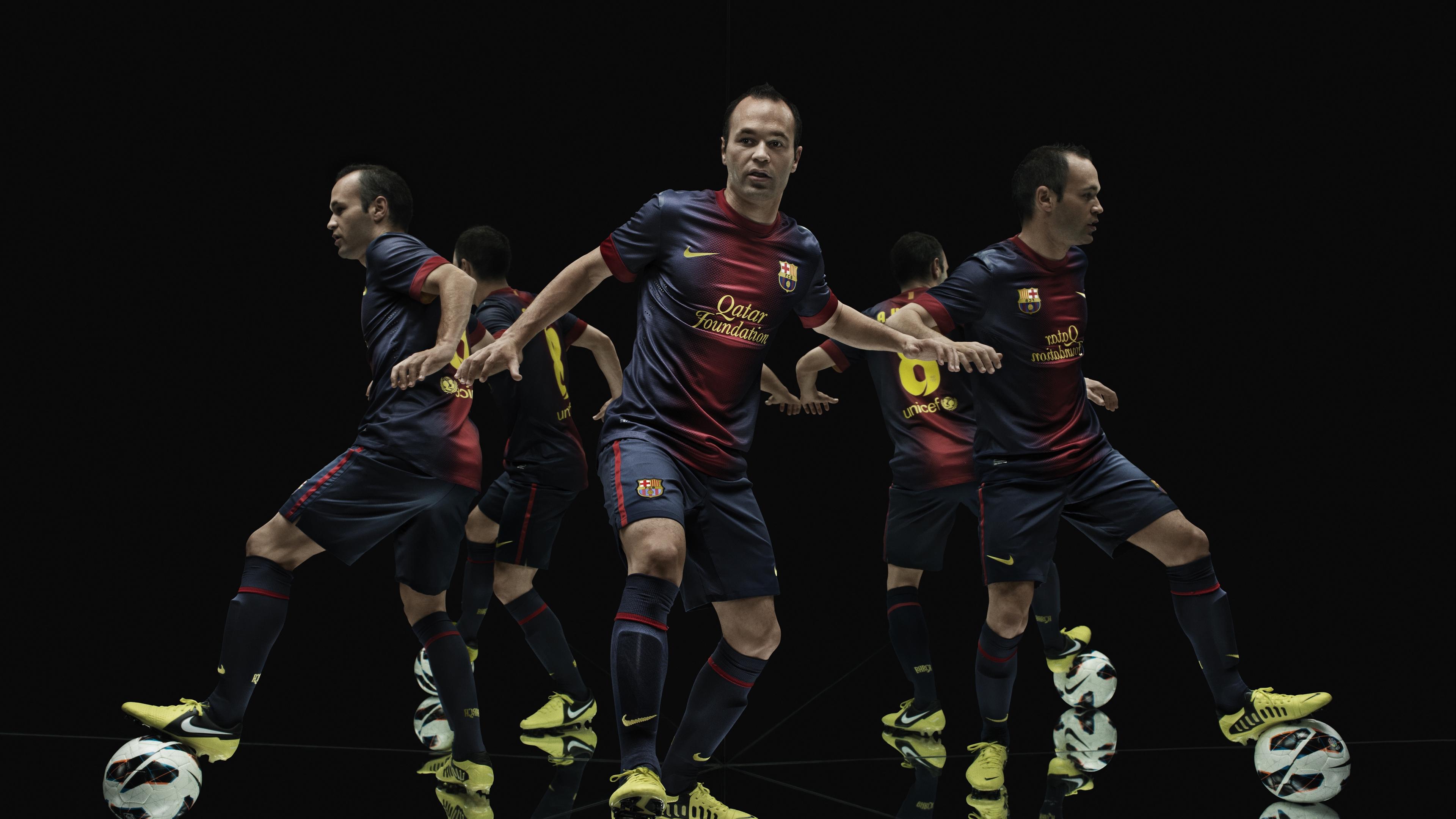 3840x2160 Wallpaper 4k andres iniesta, barca, fc barcelona, nike, sports, football, cleats 4k 4k Wallpaper