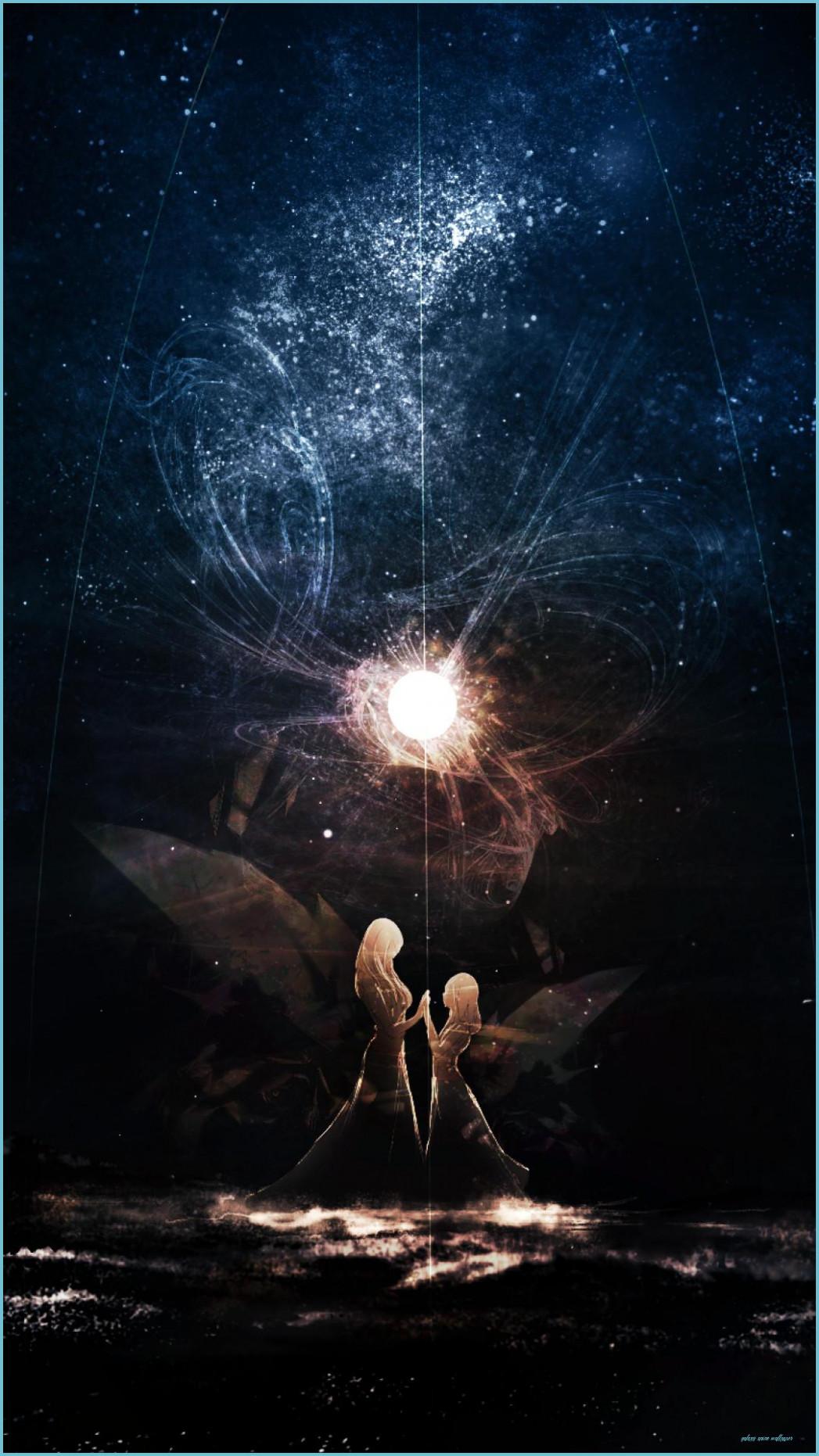 1047x1862 Blue Anime Galaxy Wallpaper Anime Wallpaper