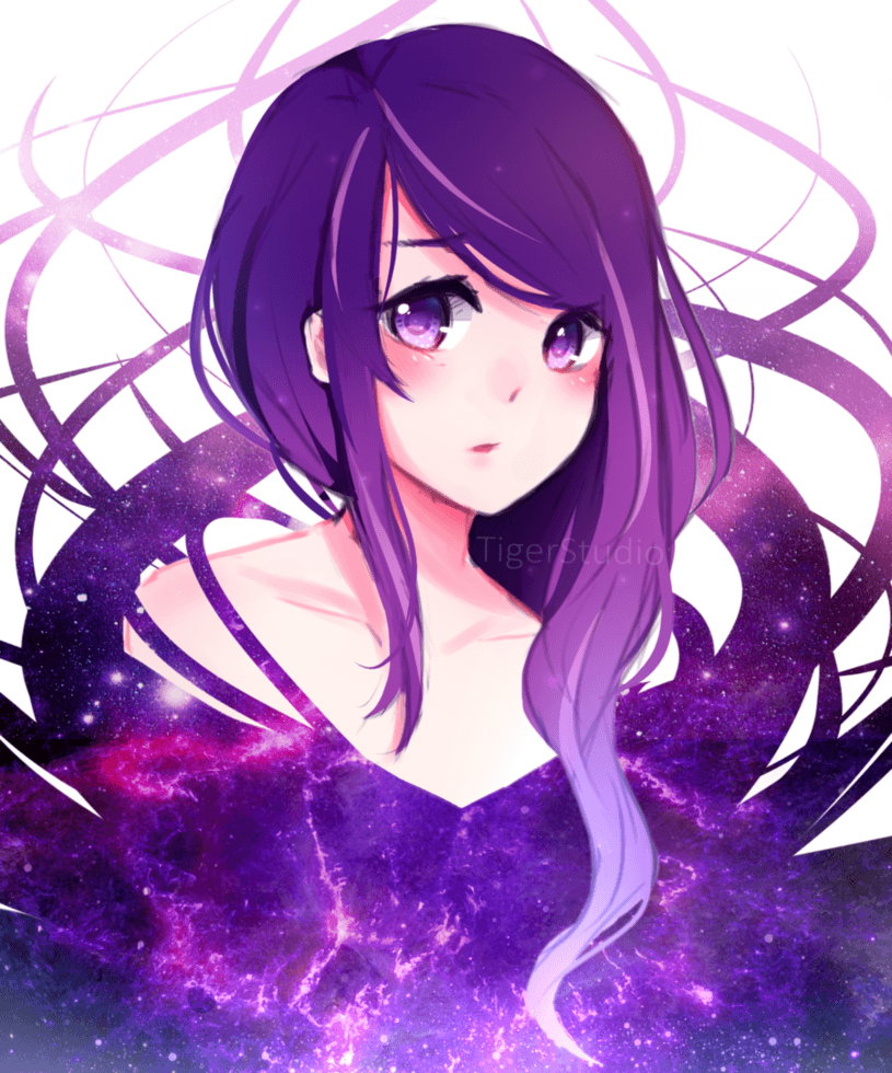 815x980 Anime Wolf Girl Galaxy Wallpaper