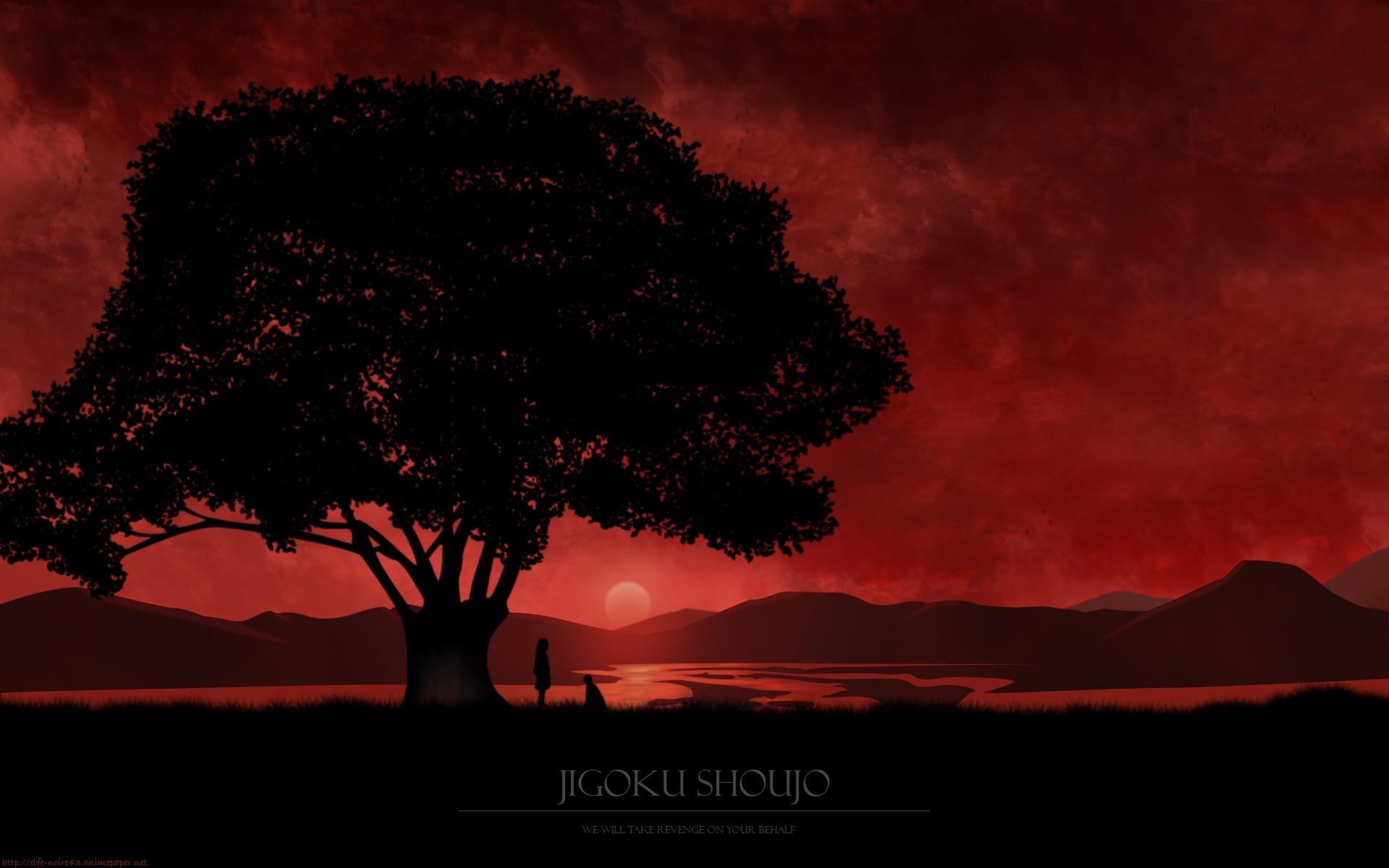 1920x1200 landscape, Fantasy art, Trees, Red, Anime Wallpaper HD / Desktop and Mobile Background