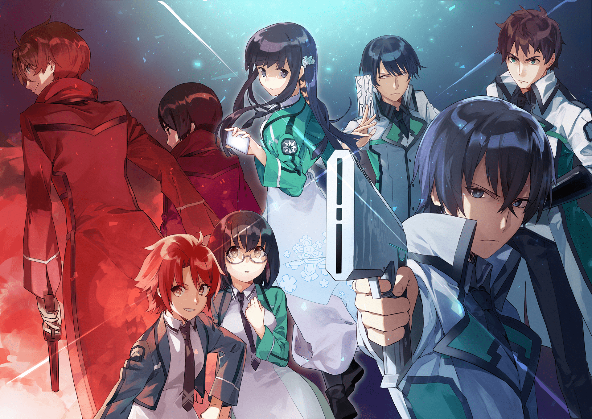 1920x1358 Wallpaper / Mahouka Koukou no Rettousei, Mitsui Honoka, Saijou Leonhart, Shiba Tatsuya, Shiba Miyuki