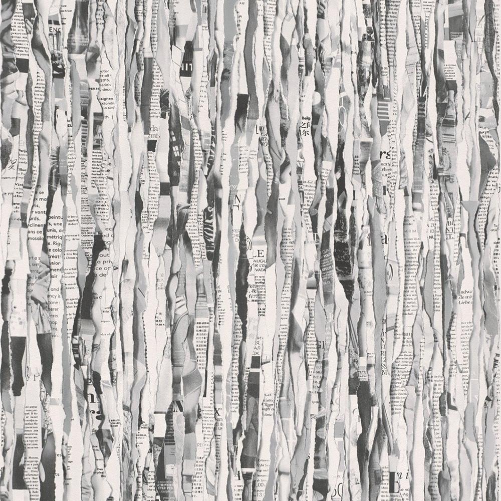 1000x1000 Rasch Torn Newspaper Magazine Pattern Wallpaper Stripe Motif Realistic 934717 White. I Want Wallpaper