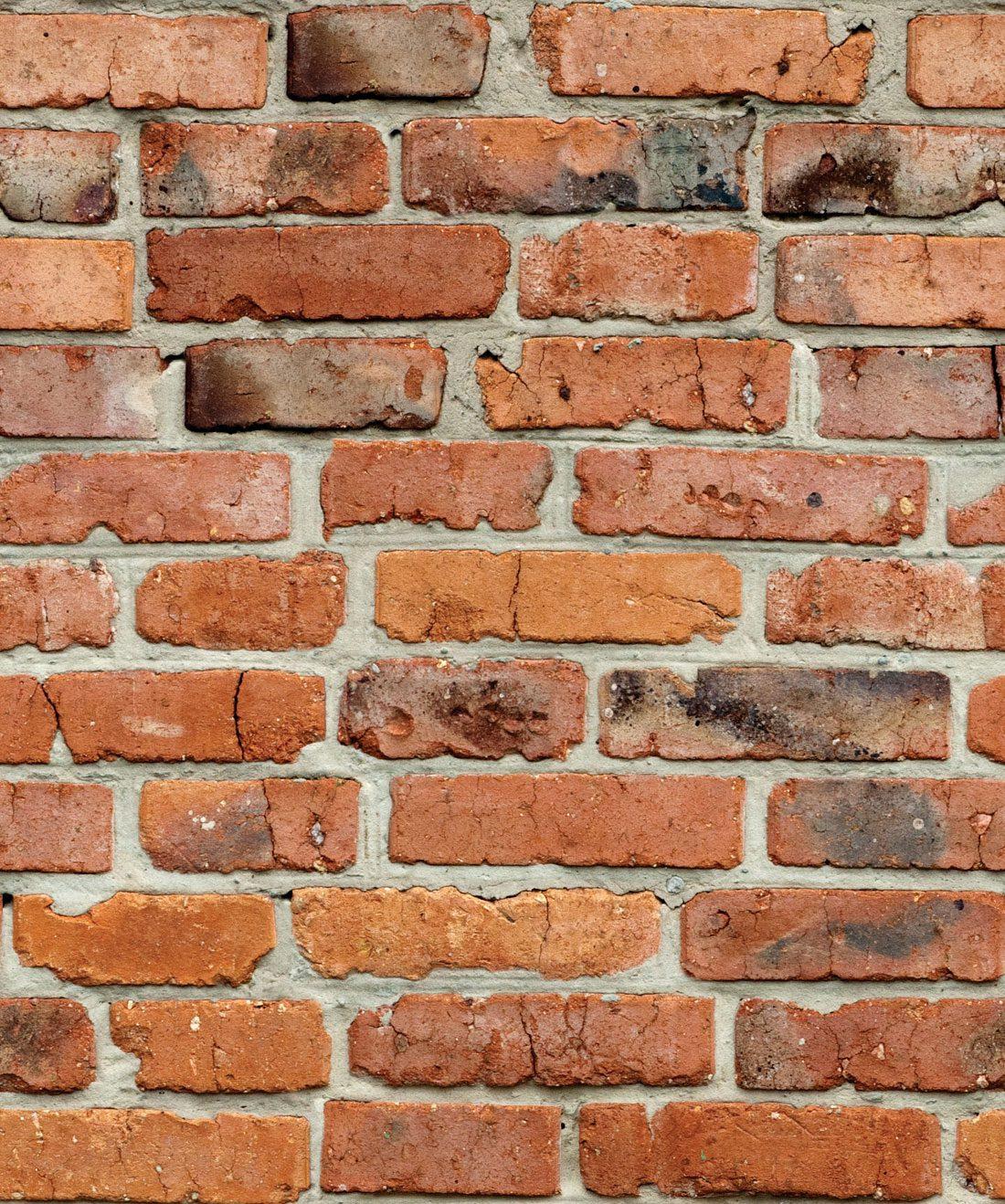 1100x1318 Camden Factory Bricks Wallpaper, Realistic Red Brick