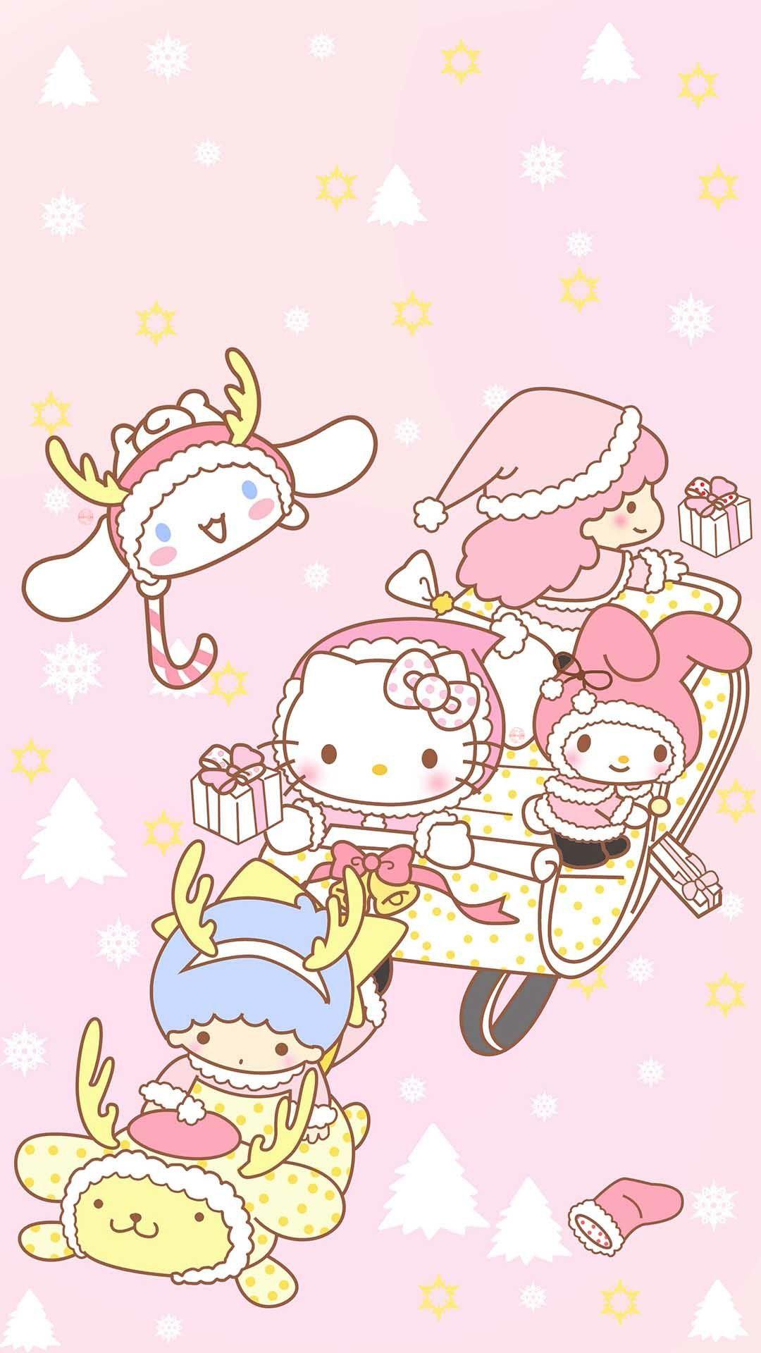 1080x1920 Sanrio. Hello kitty wallpaper, Hello kitty christmas, Hello kitty image