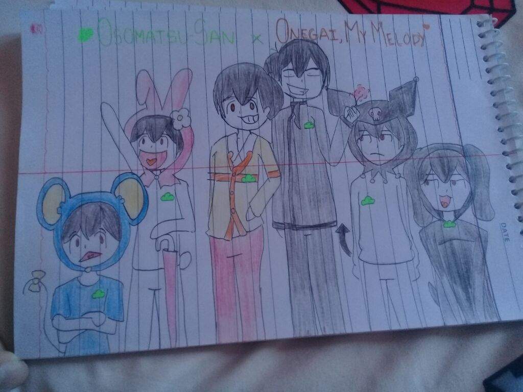 1024x768 Osomatsu San X Onegai, My Melody Crossover. Osomatsu San Amino