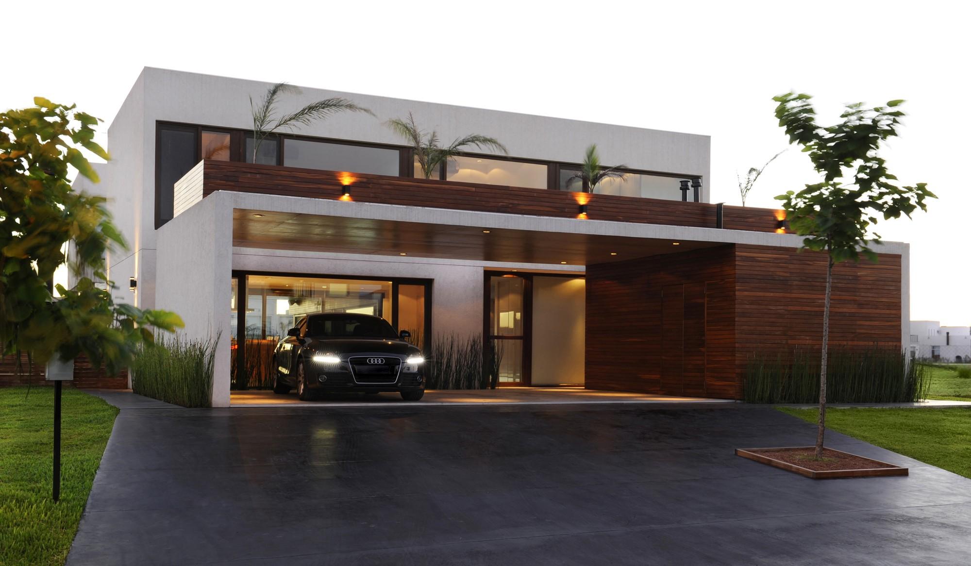 2000x1166 Wallpaper / house, modern, luxury, architecture, mansions, Audi, Garage