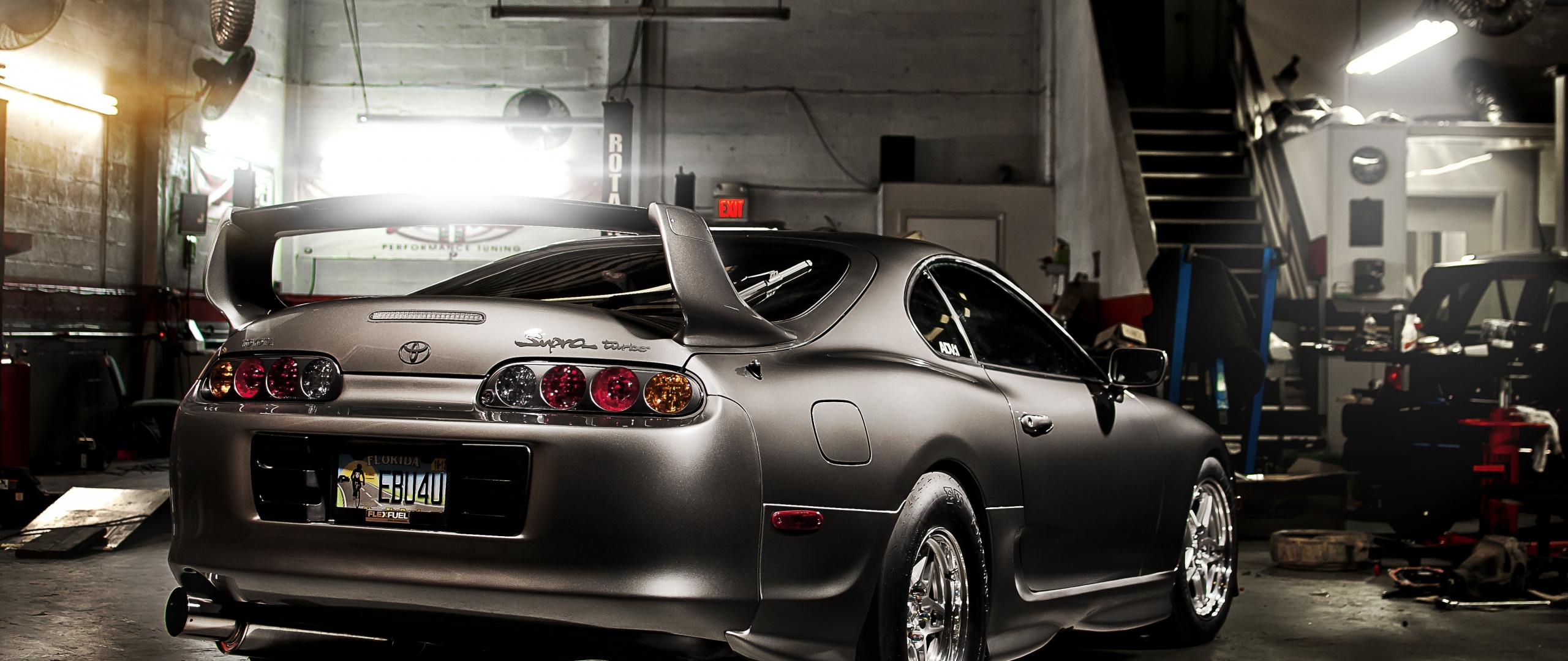 2560x1080 Download 2560x1080 wallpaper rear view, garage, toyota supra, dual wide, widescreen, 2560x1080 HD image, background, 9754