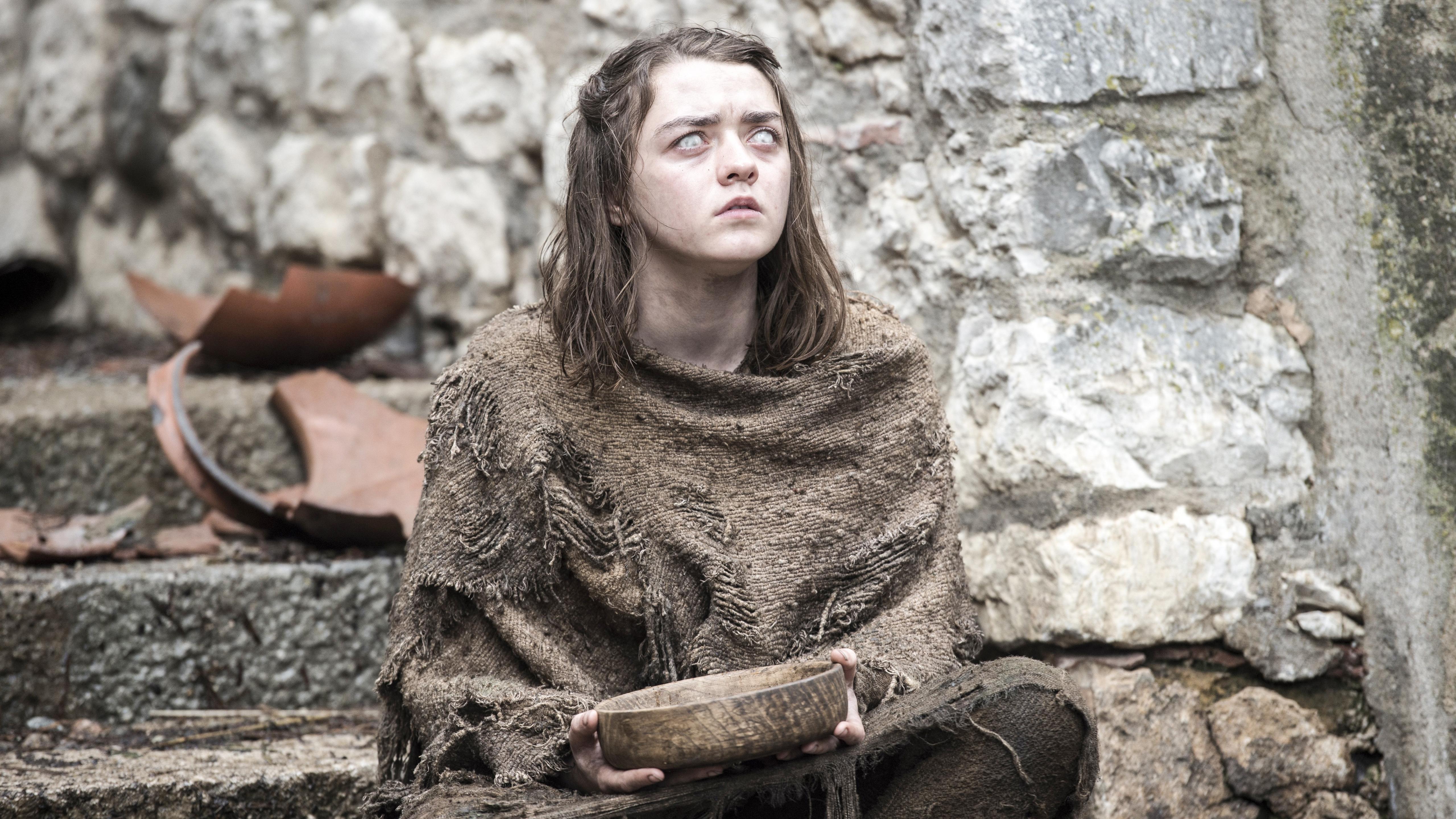 5120x2880 Arya Stark Game of Thrones Season 6 4K wallpaper