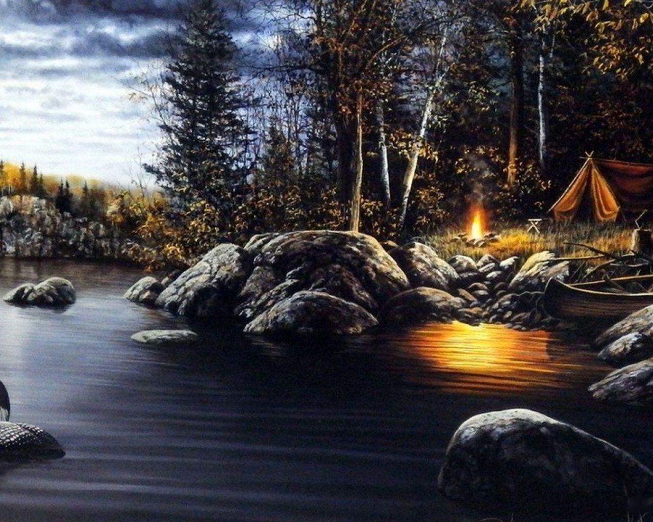 1280x1024 Camping Wallpaper