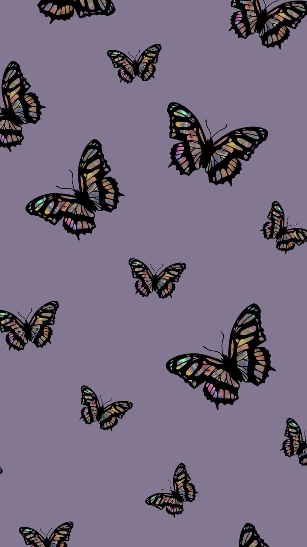 998x1775 Purple Butterfly Wallpaper Vsco
