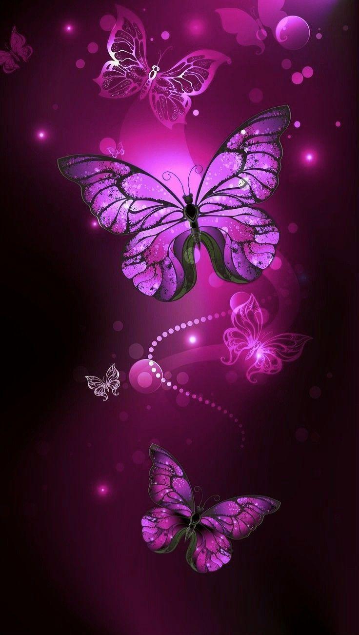 736x1302 Purple Butterfly Wallpaper