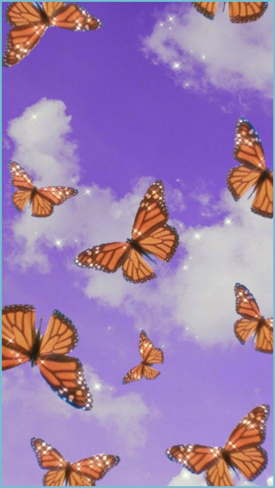 1047x1859 Pin By Kirby Rooks On Peachy And Aesthetics Purple Butterfly Wallpaper Butterfly