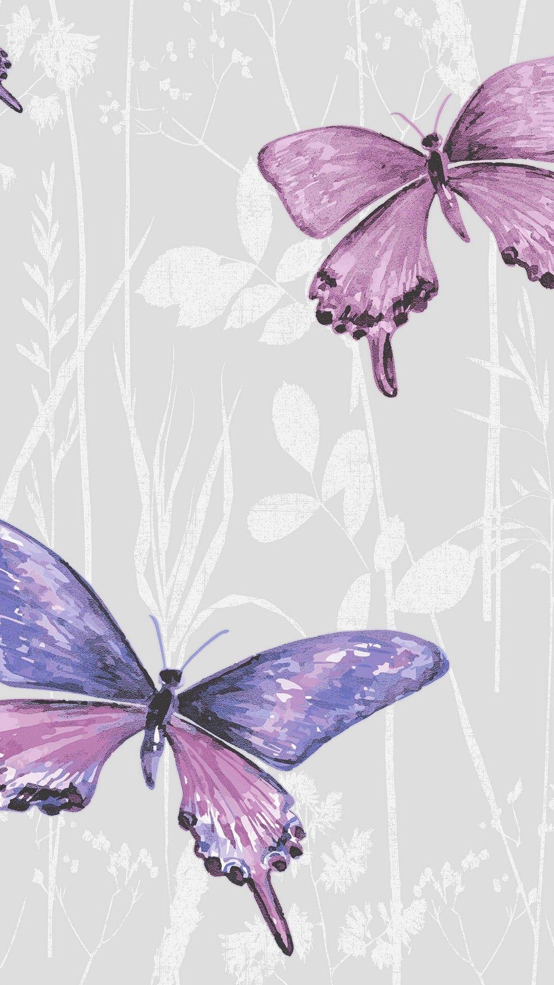 1080x1920 Purple Butterfly HD Wallpaper