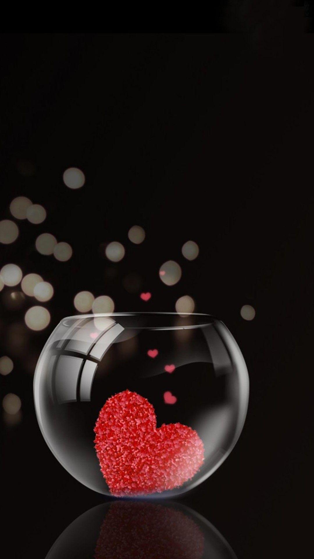 1080x1920 Full HD 3D Black Love Wallpaper