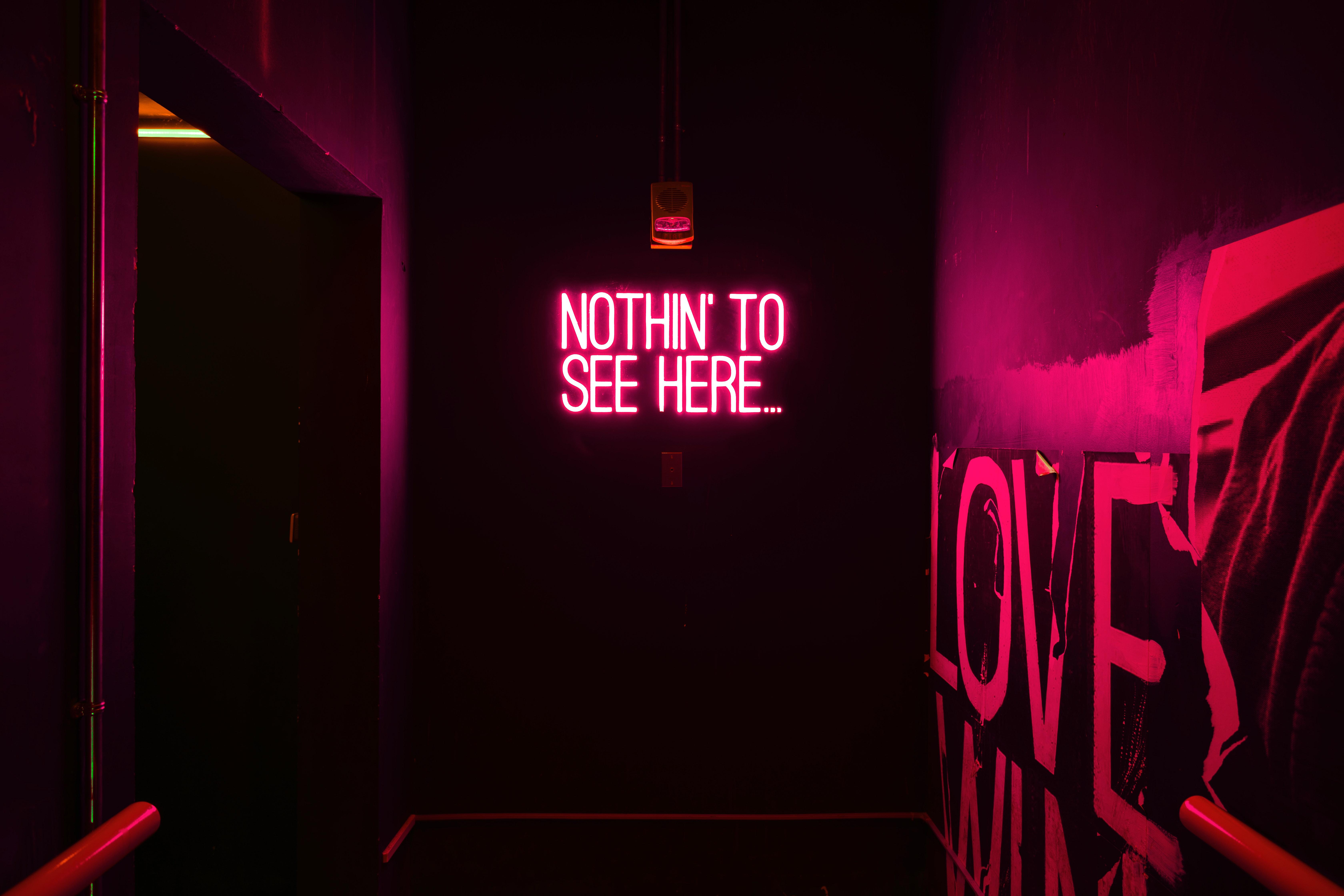 6720x4480 Nothin' to See Here Neon Sign · Free