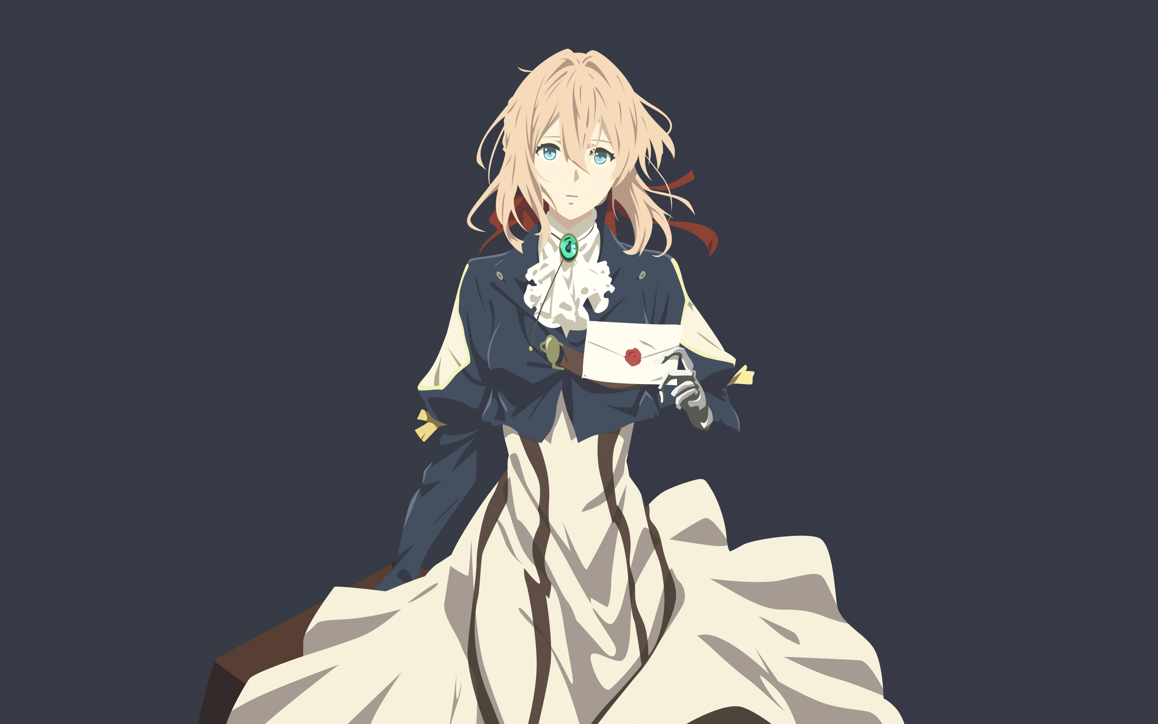 3840x2400 Download Minimal, Violet Evergarden, anime, art wallpaper, 3840x 4K Ultra HD 16: Widescreen