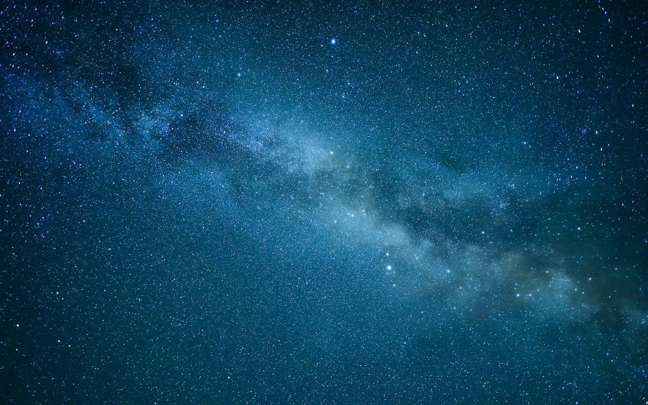 1280x800 Download wallpaper 1280x800 starry sky, nebula, stars, blue, space widescreen 16:10 HD background