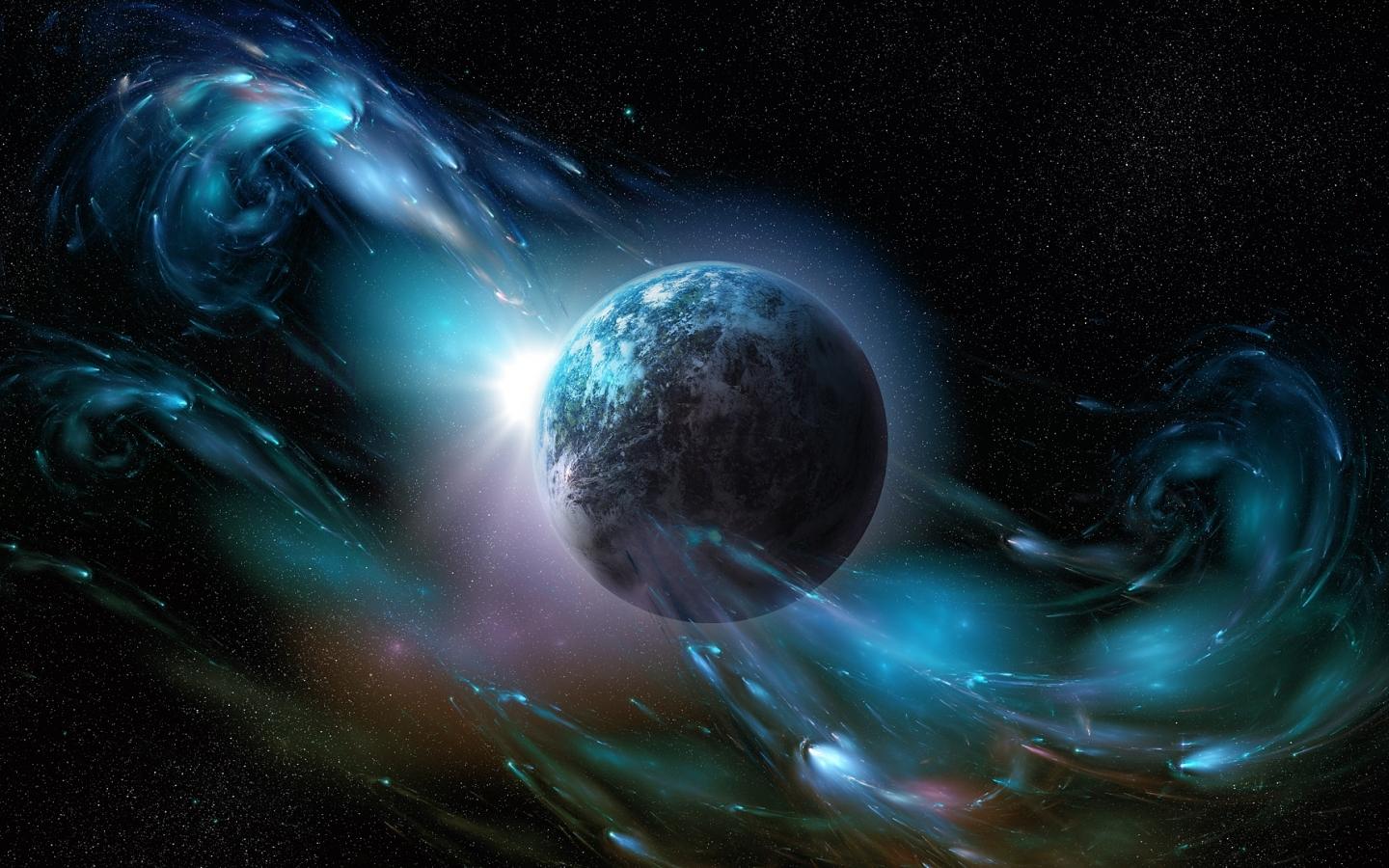 1440x900 3D Space Scene Wallpaperx900