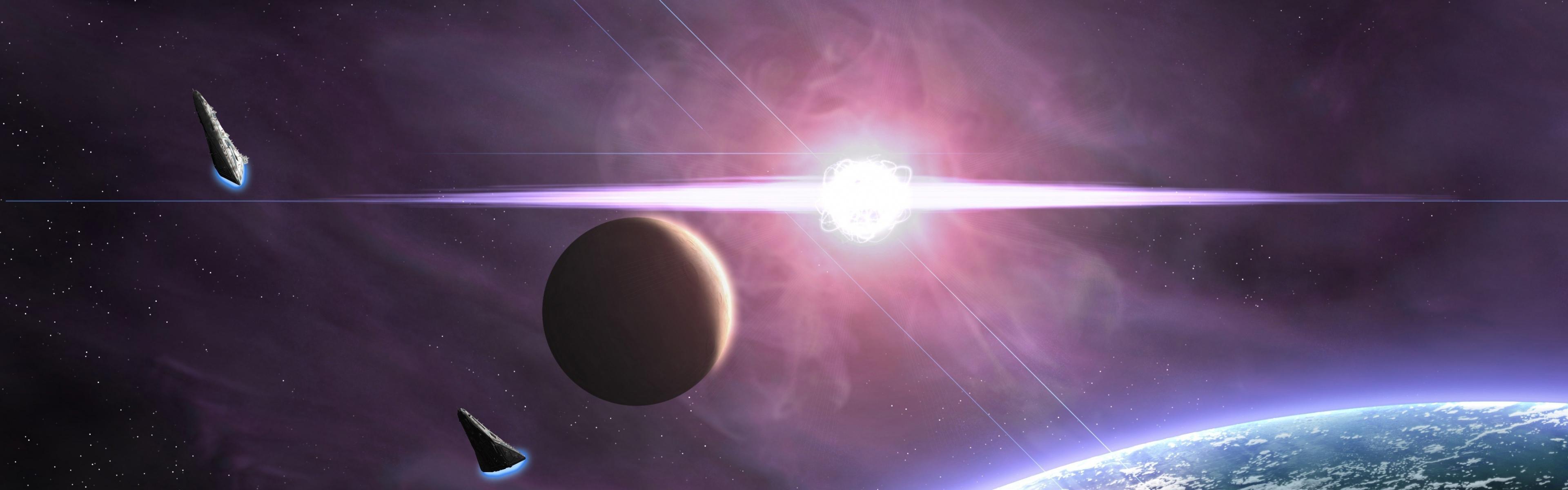 3840x1200 Space Panorama Wallpaper