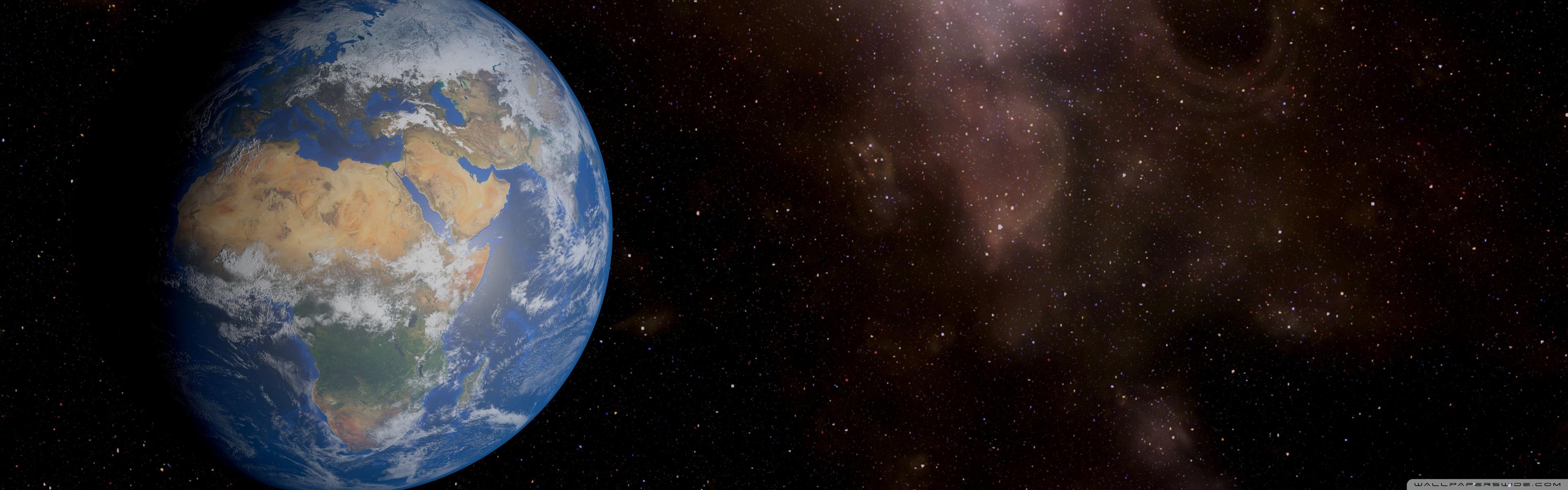 3840x1200 Fantastic Space View of Earth in 8k Resolution Ultra HD Desktop Background Wallpaper for 4K UHD TV : Widescreen & UltraWide Desktop & Laptop : Multi Display, Dual Monitor : Tablet
