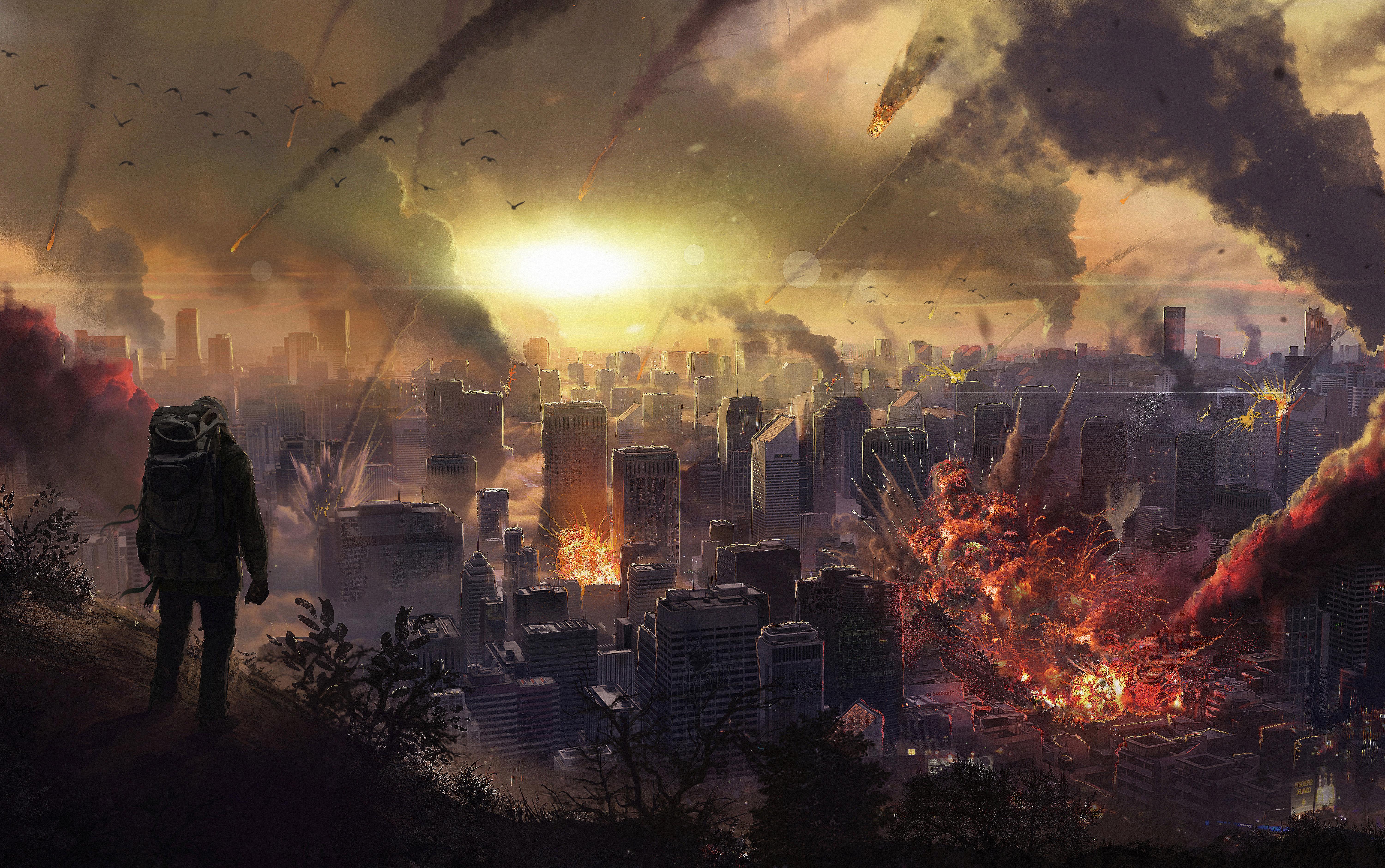 6000x3761 meteors, rain, apocalypse, explosion, cosmos, 4k, hd, 5k