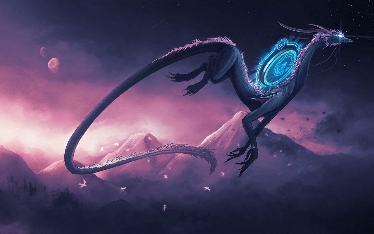 1280x800 Galaxy Dragon 76136 by Todd Thomas. Digital artwork fantasy, Dragon picture, Fantasy dragon