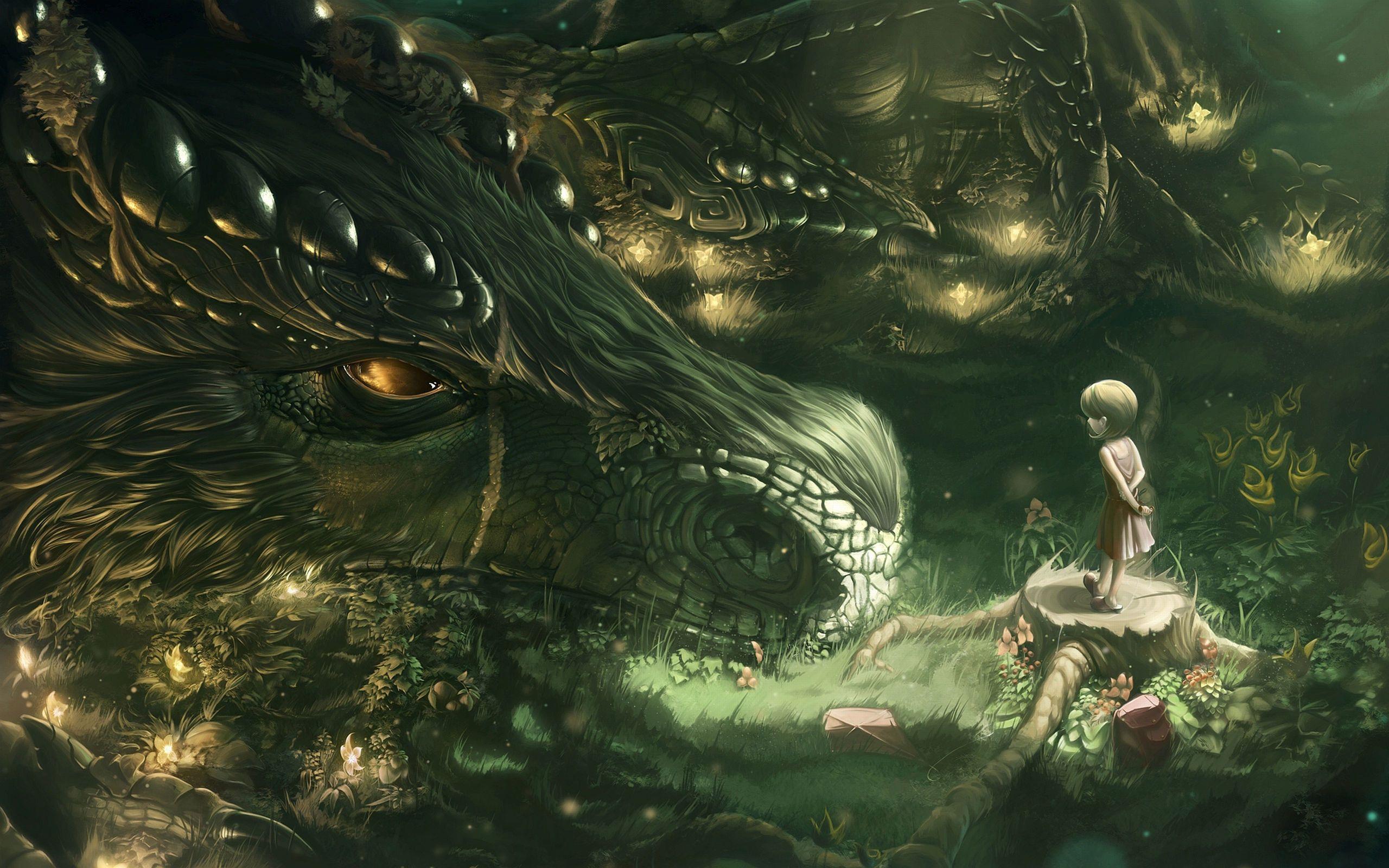 2560x1600 Fantasy Wallpaper 2560x1600. Fantasy dragon, Fantasy girl, Digital painting