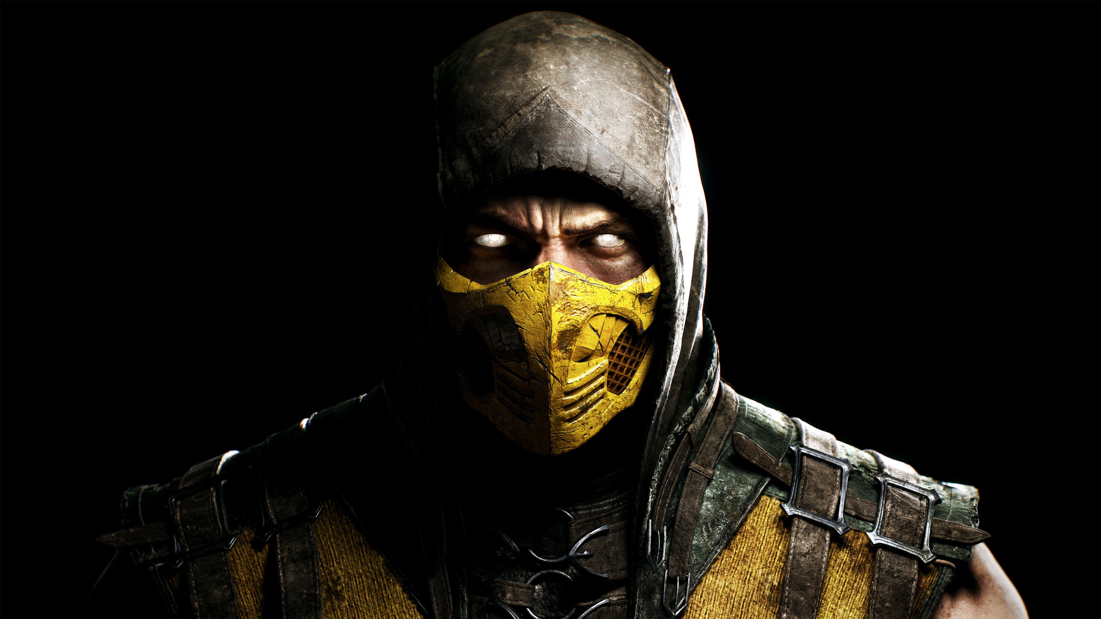 3840x2160 Scorpion, Mortal Kombat Black background, PlayStation 4k Free deskk wallpaper, Ultra HD