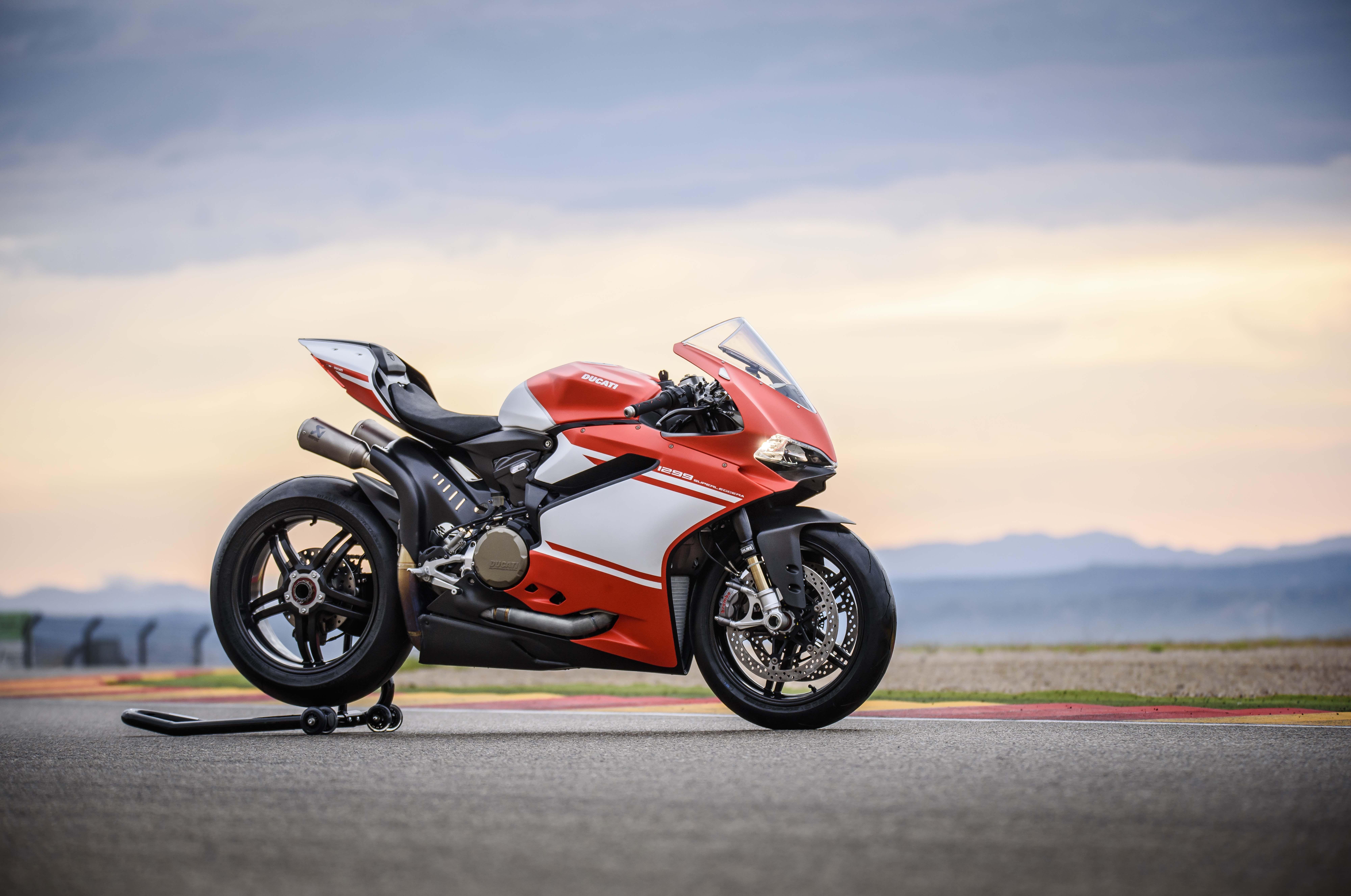8000x5308 Red and White Ducati 1299 Superleggera 8k Ultra HD Wallpaper