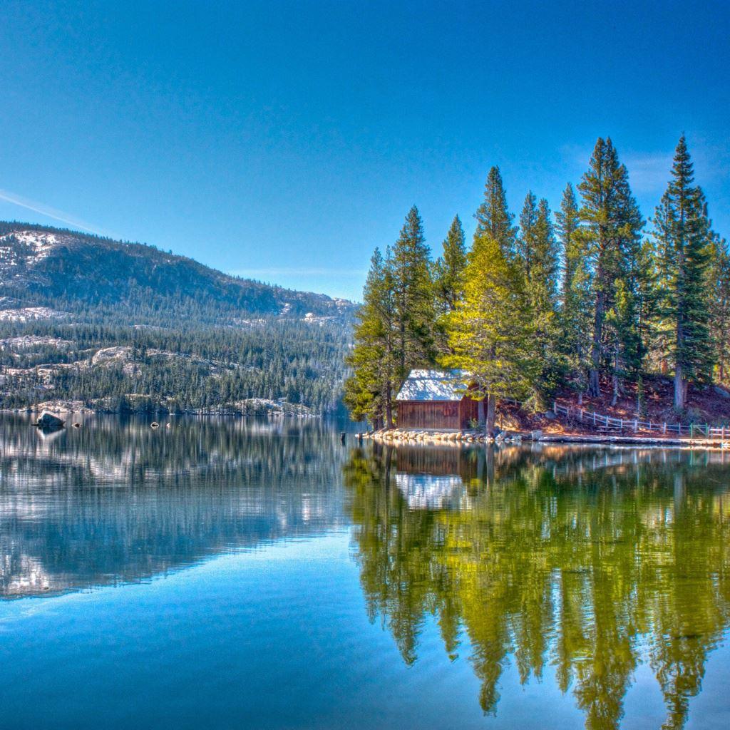 1024x1024 Red Lake National Forest iPad Wallpaper Free Download