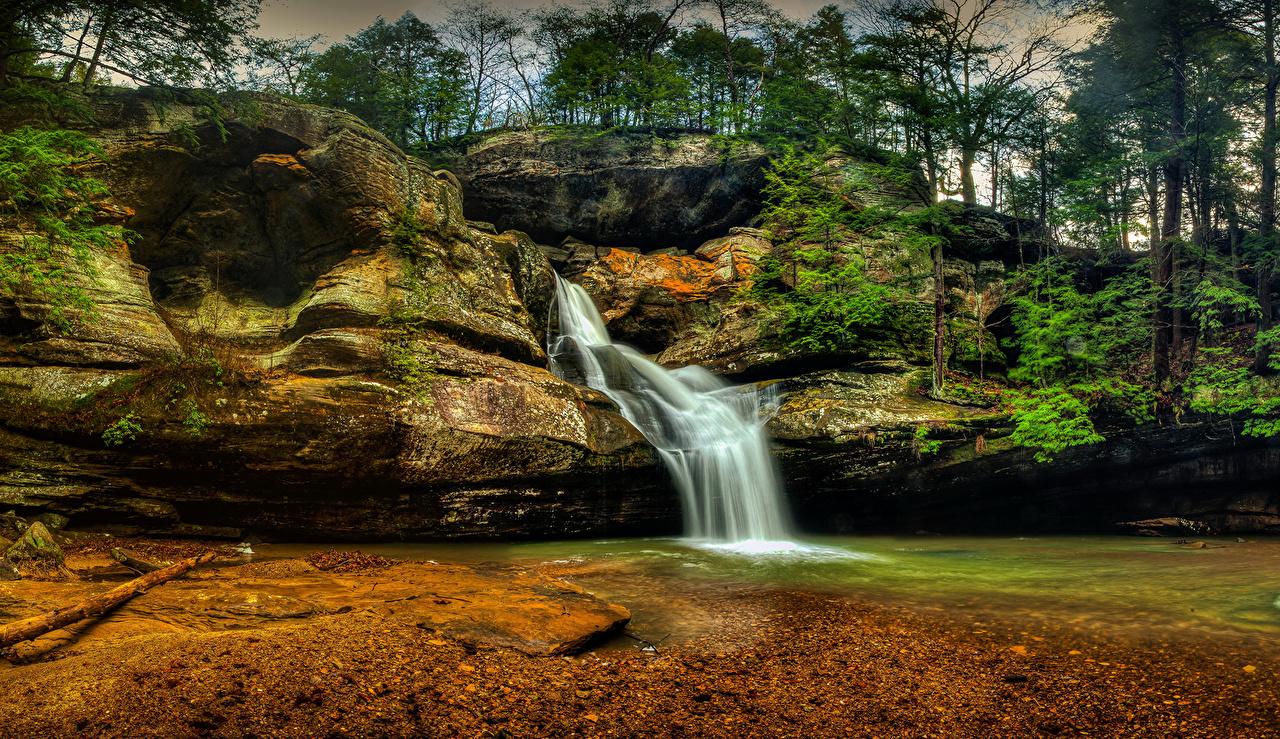 1280x739 Desktop Wallpaper USA Hocking Hills State Park Logan Ohio Rock