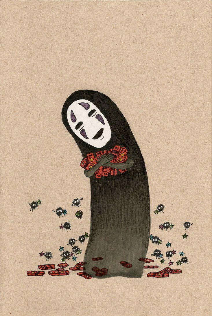 733x1090 Inktober -No Face and Soot Sprites by BritAndBran. Ghibli artwork, Ghibli art, Studio ghibli spirited away