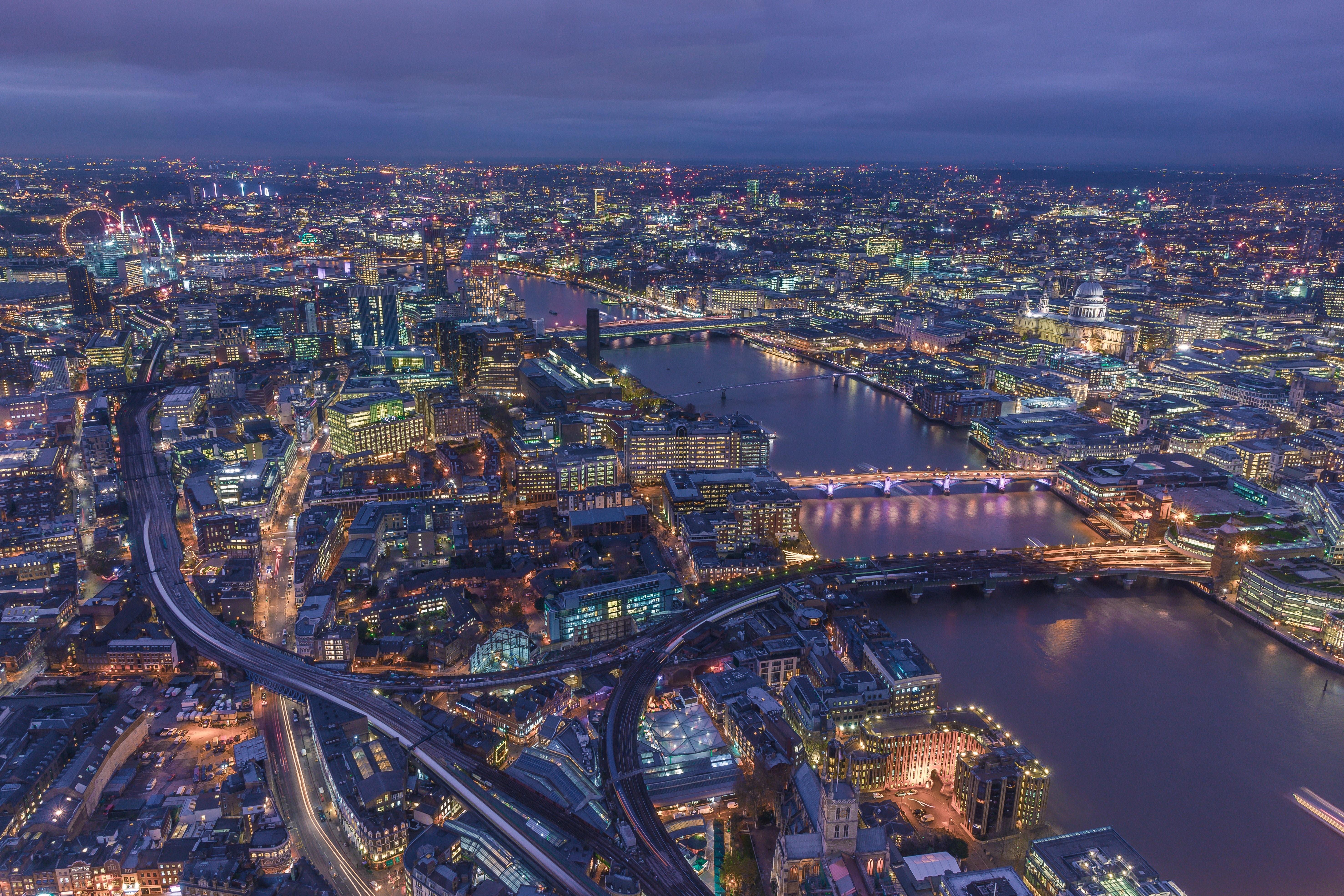5908x3939 london, united kingdom, night city, top view 4k wallpaper. Mocah HD Wallpaper