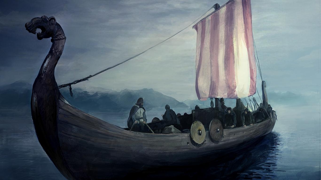1366x768 Viking Ship Wallpaper